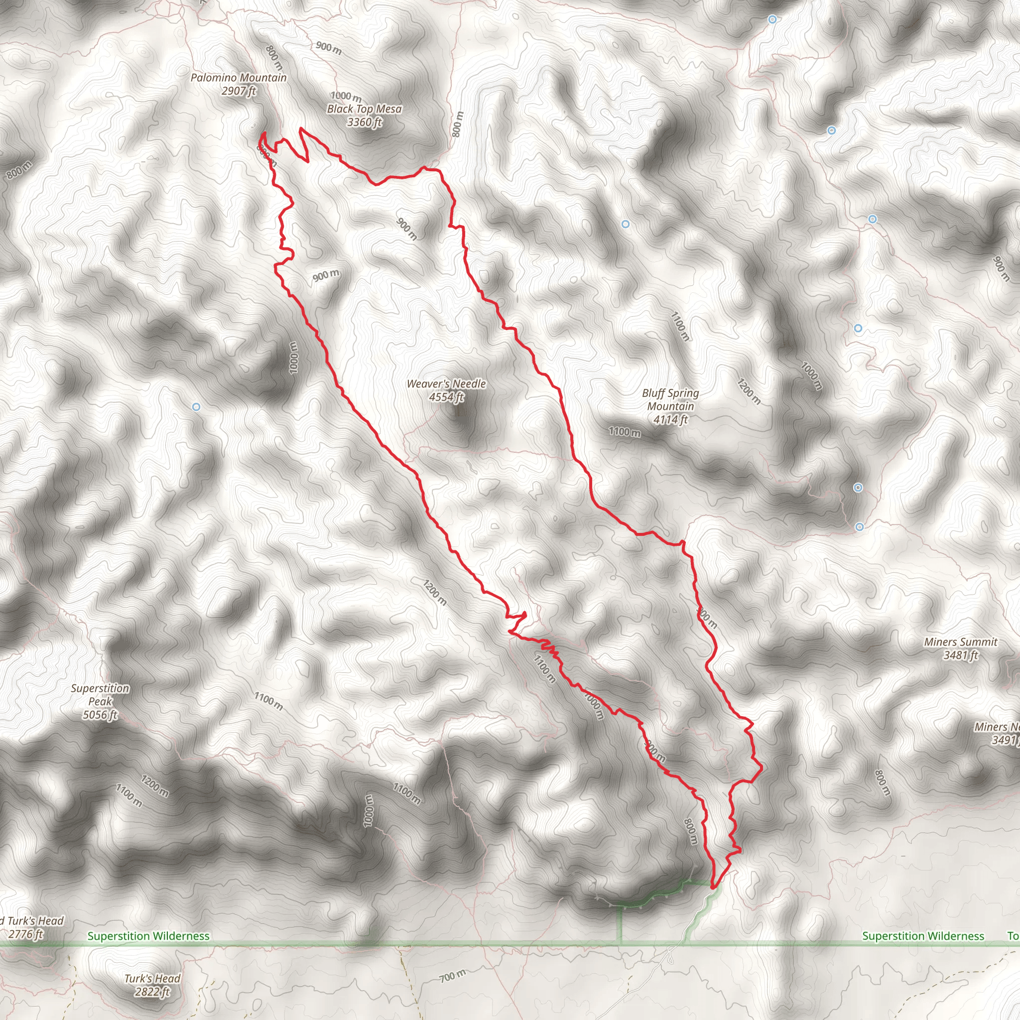 Dutchman, Bluff Spring and Peralta Canyon Loop Trail mobile static map
