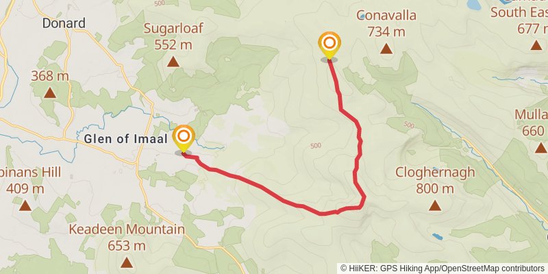 Camenabologue and Lugnaquilla Loop stage 2 Map
