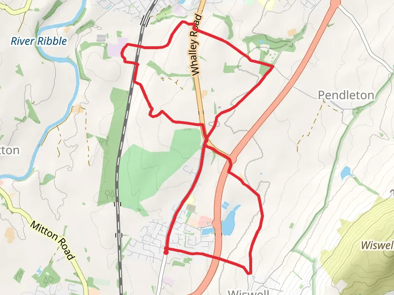 Wiswell Country Park and Oak Wood mobile static map