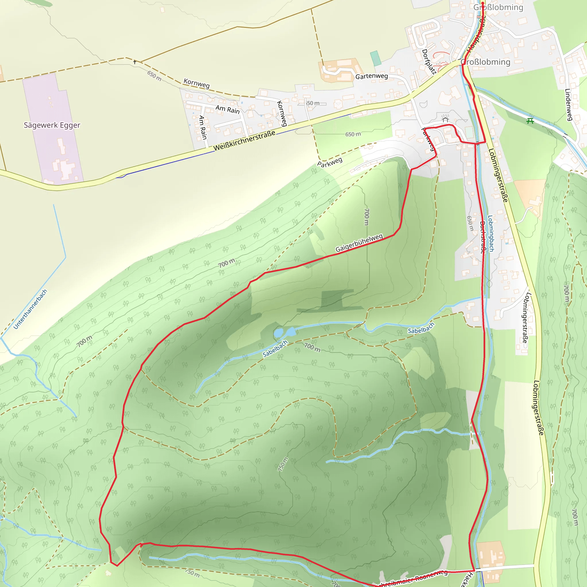 Forest Loop Reitinger in Großlobming mobile static map
