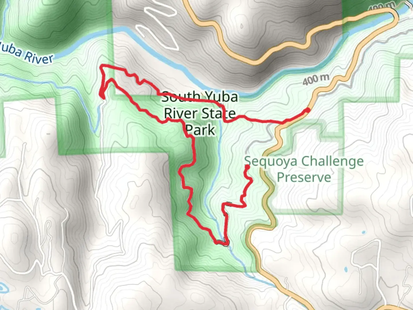 An image depicting the trail Independence Trail Loop and its surrounding area.