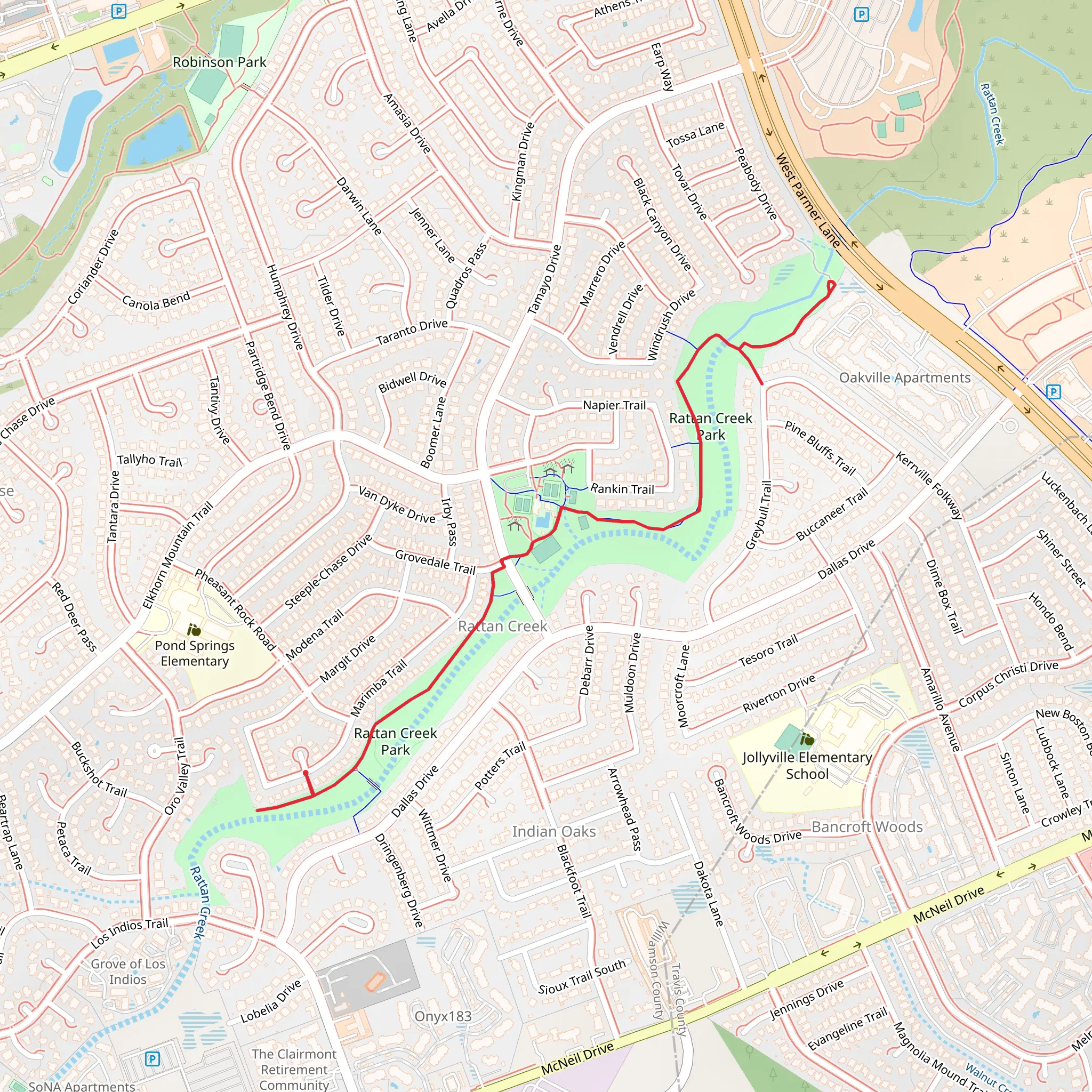 Rattan Creek Park mobile static map