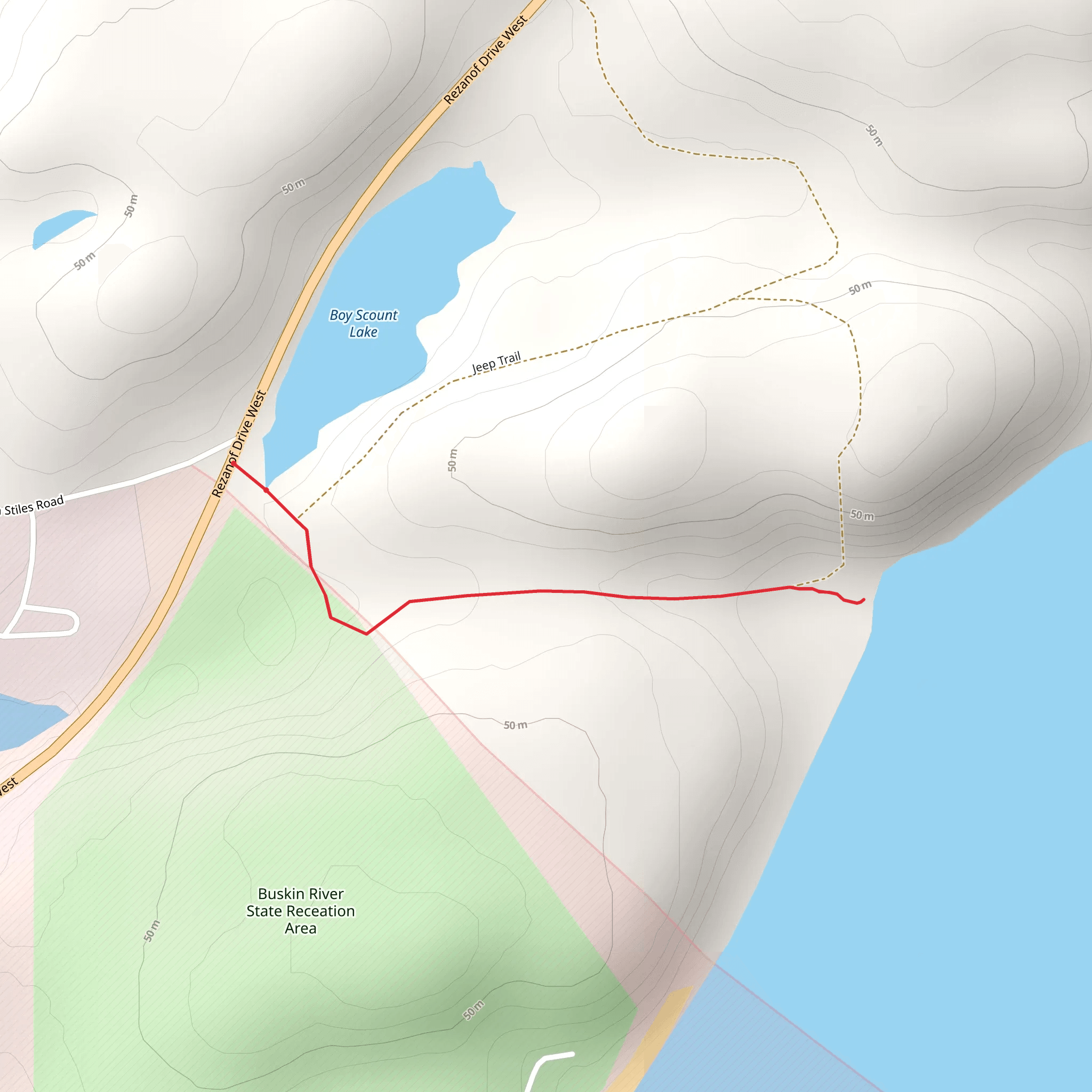 Rezanof Drive West mobile static map