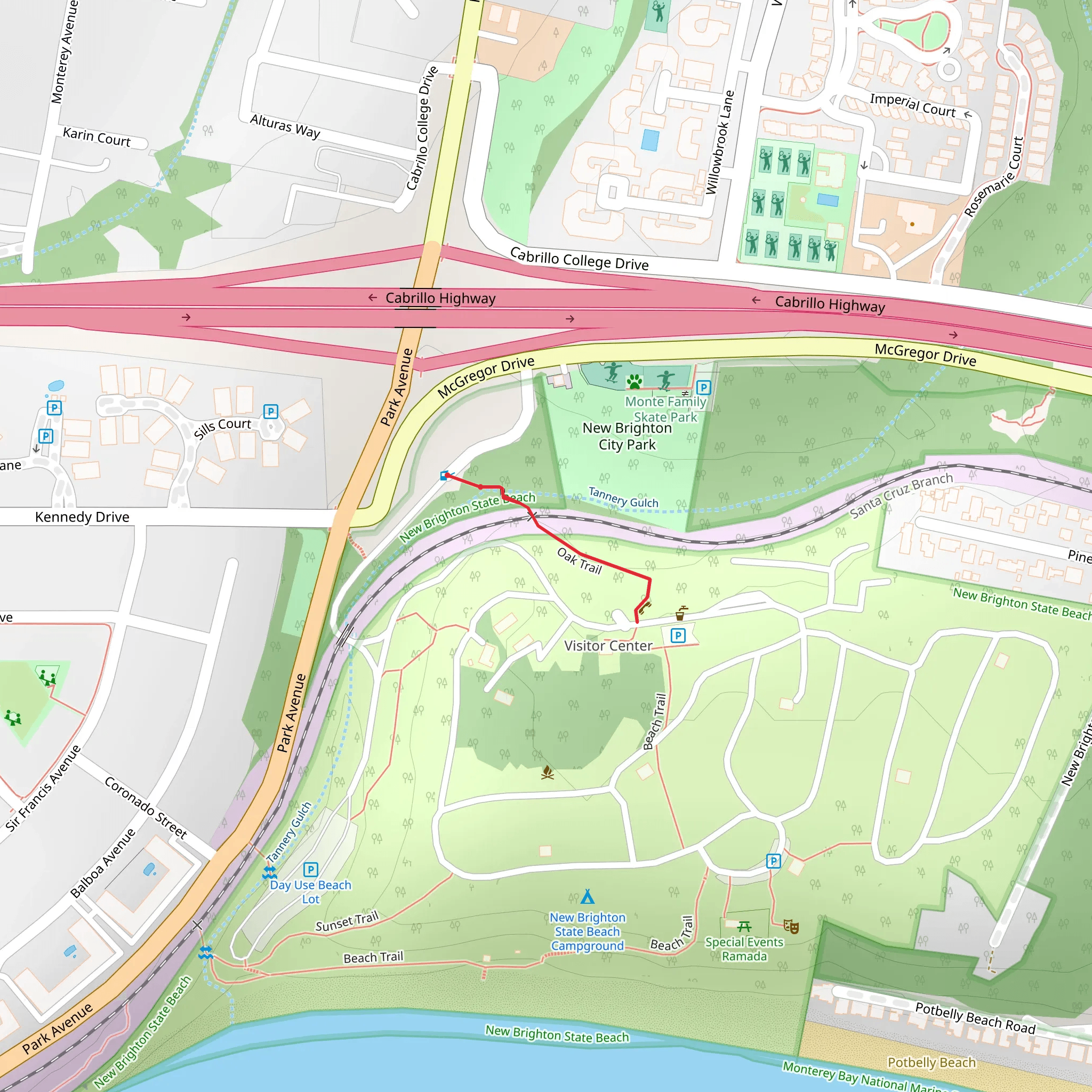 Oak Trail mobile static map