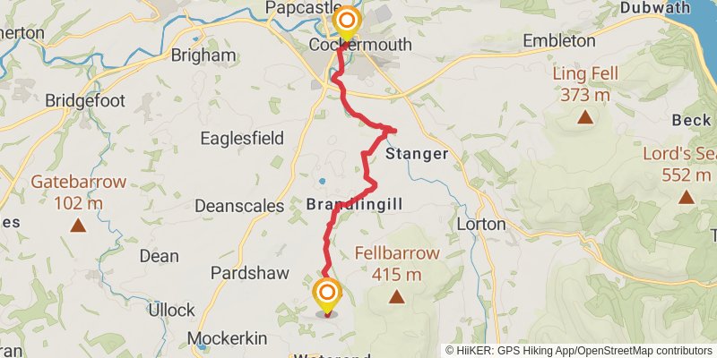 Wordsworth Memorial Way stage 17 Map