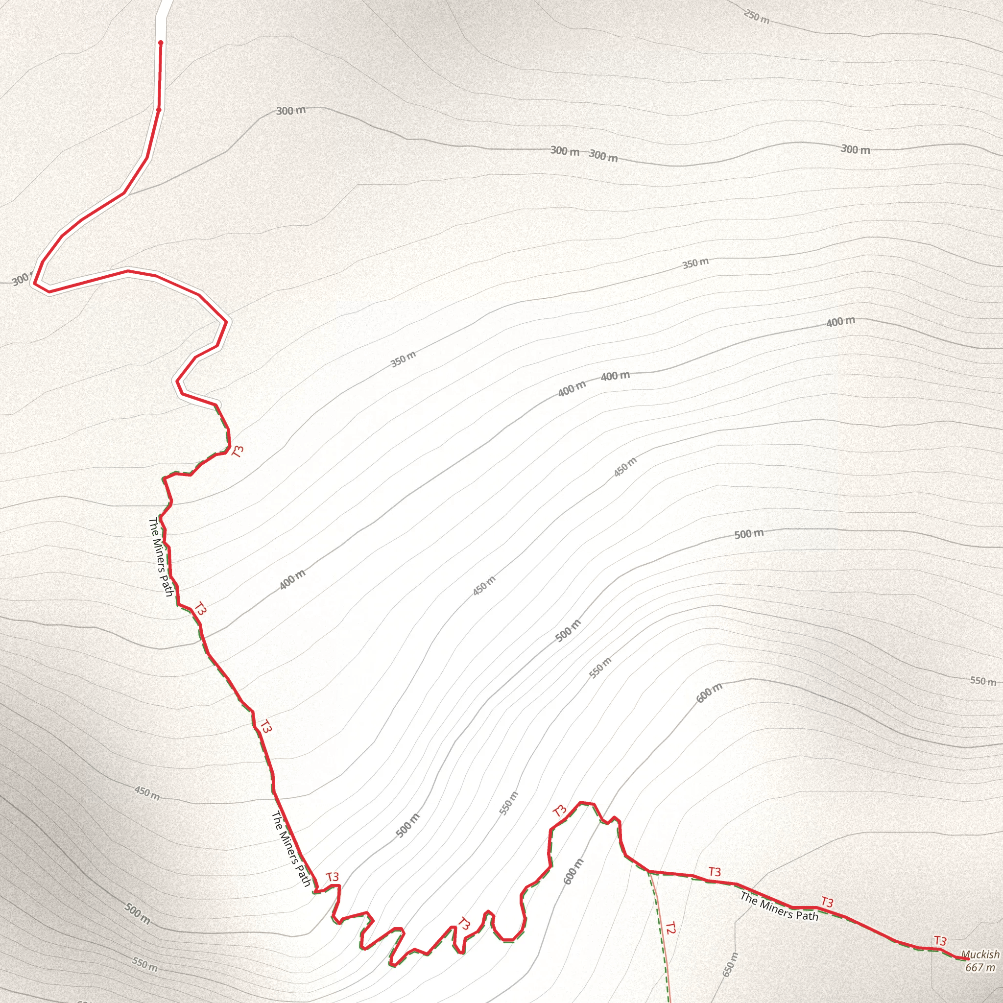 Muckish via the Miner's path mobile static map
