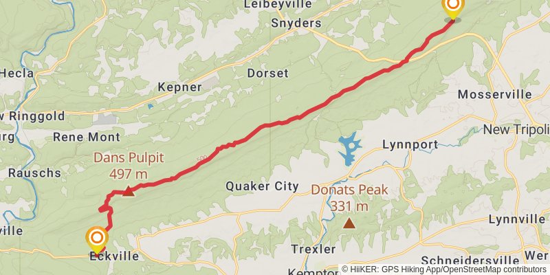 Appalachian Trail Section Hike - East Stroudsburg to Port Clinton stage 5 Map