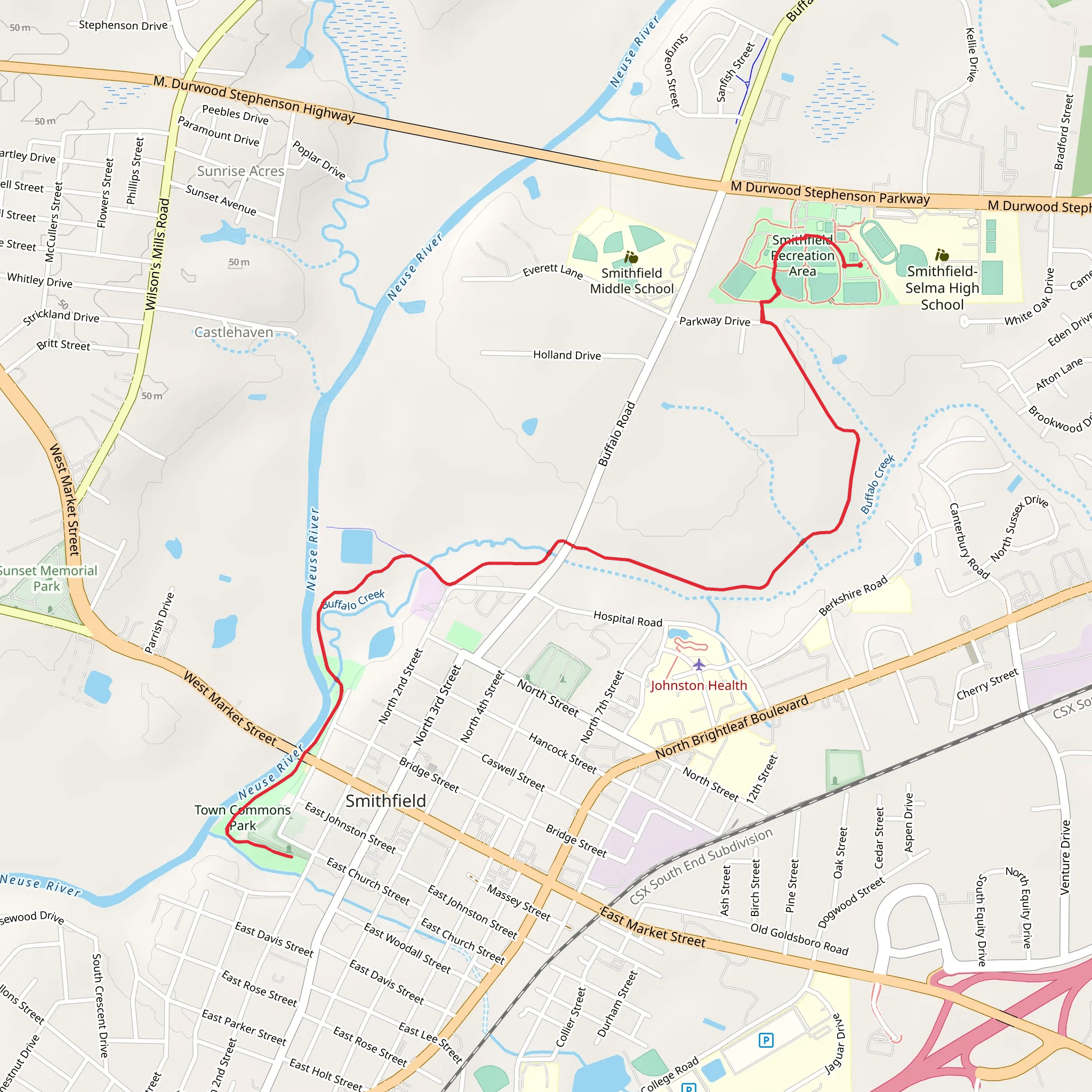 Buffalo Creek Greenway mobile static map