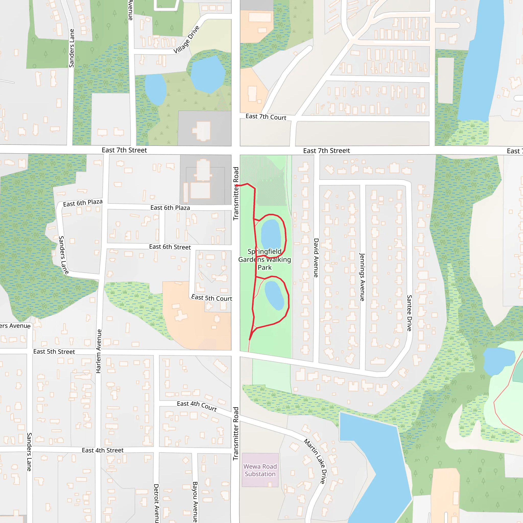 Springfield Gardens Walking Park Loop mobile static map
