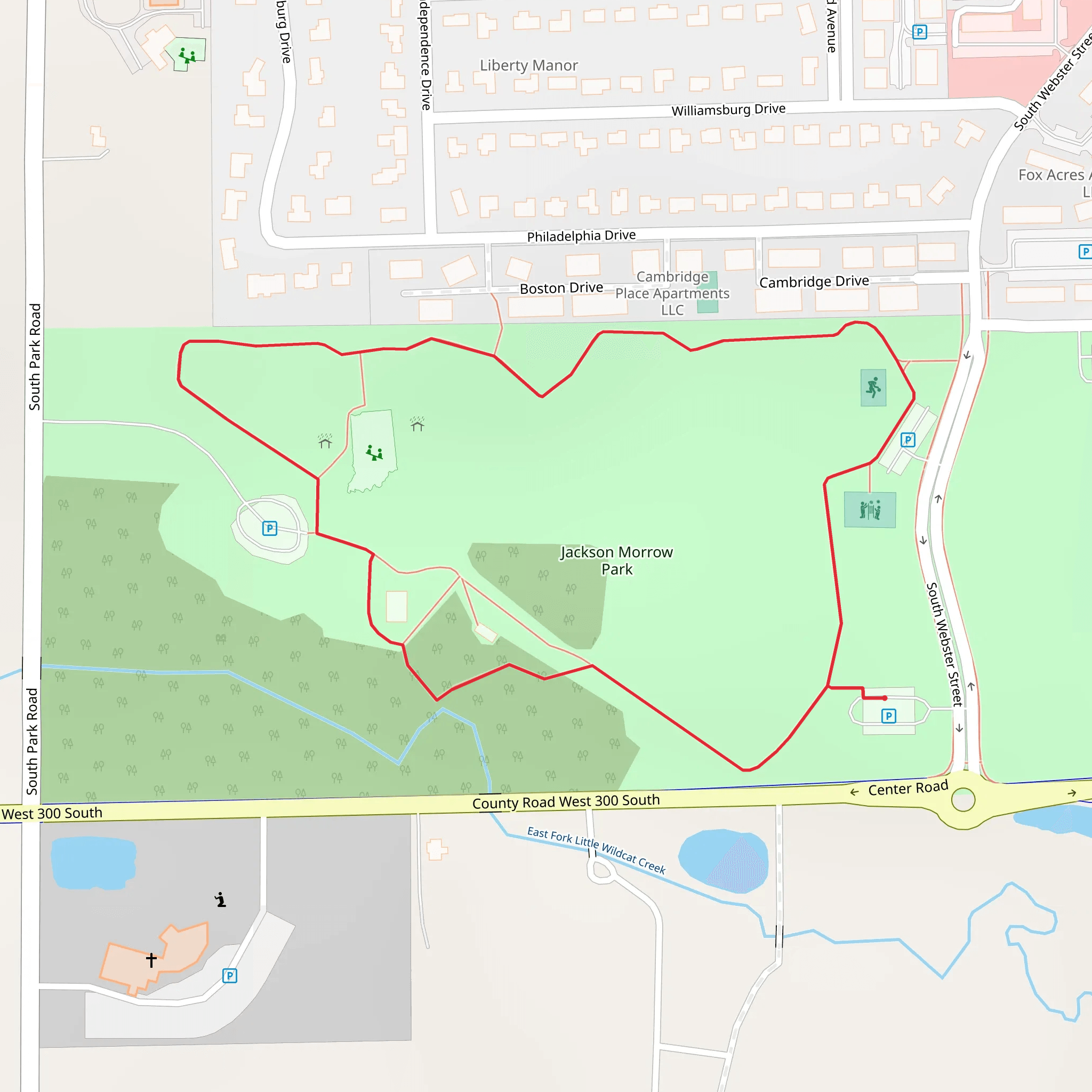 Jackson Morrow Park Loop mobile static map