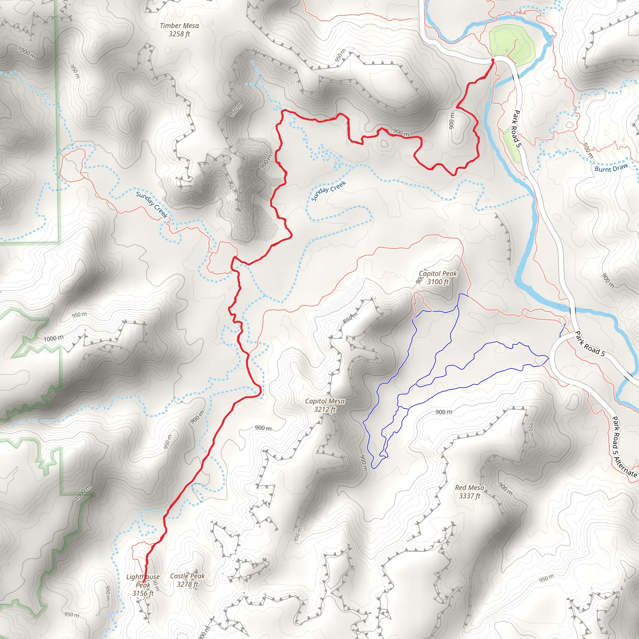 Lighthouse Peak via Givens, Spicer, Lowry Trail mobile static map