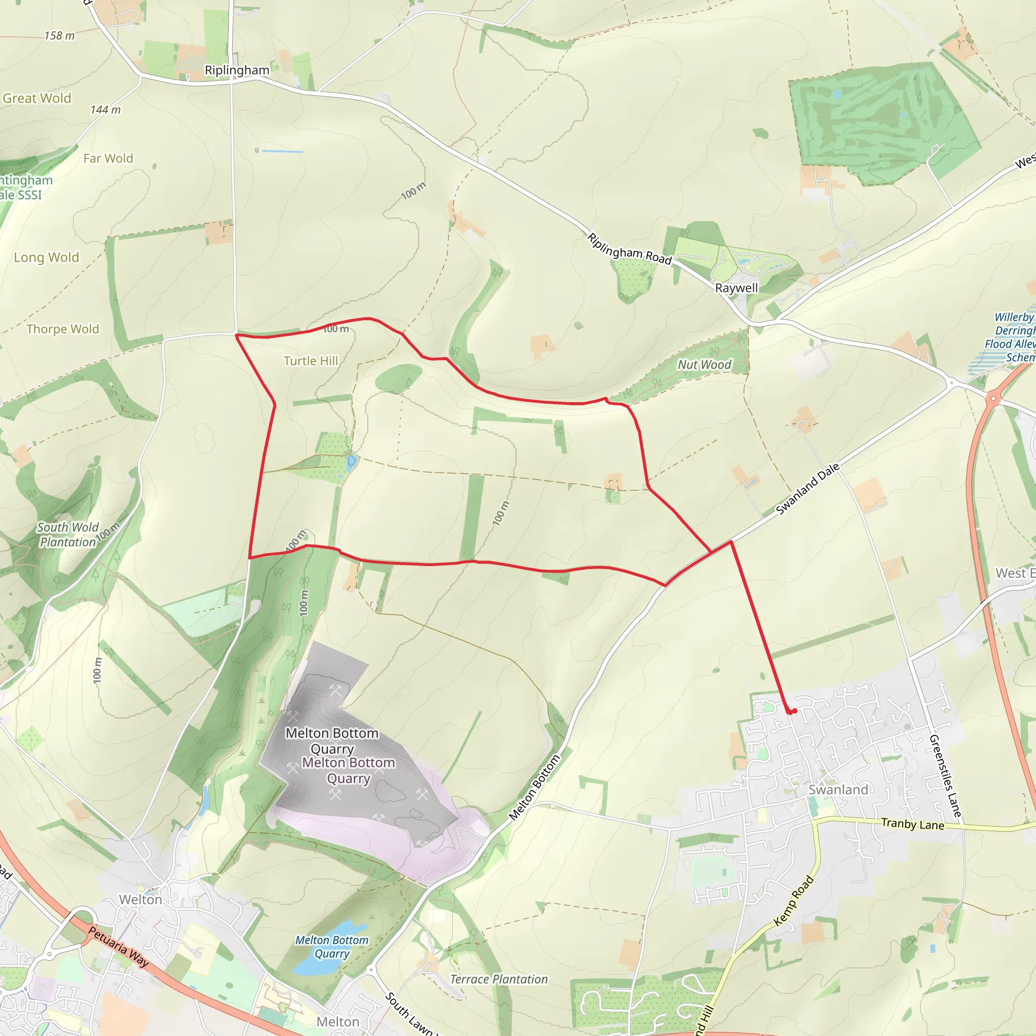 Bottom Plantation and Nut Wood Loop mobile static map