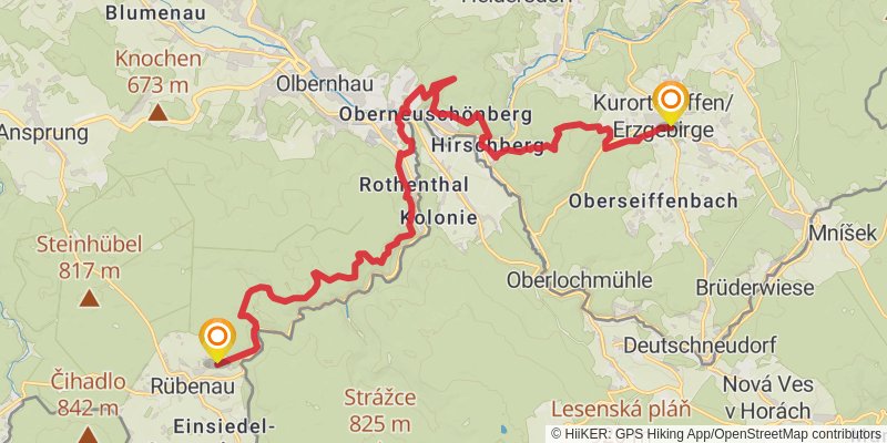Kammweg Erzgebirge - Vogtland stage 4 Map