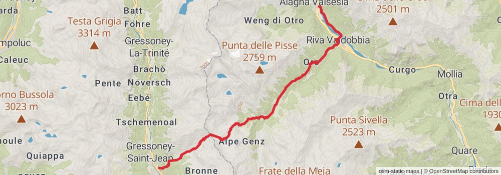 Sentiero Italia - Alps Section stage 127 Map
