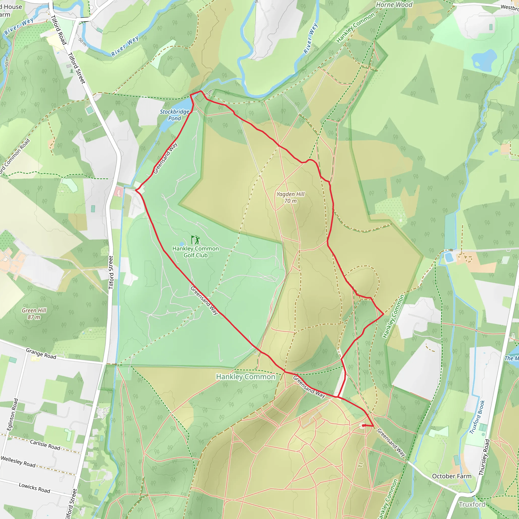 Hankley Common Loop mobile static map