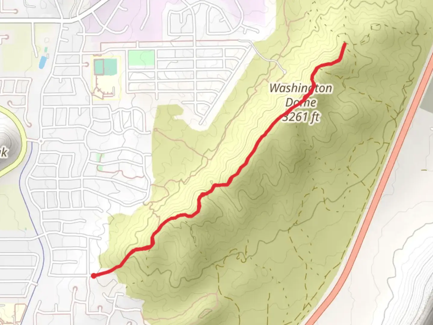 An image depicting the trail Washington Dome and its surrounding area.