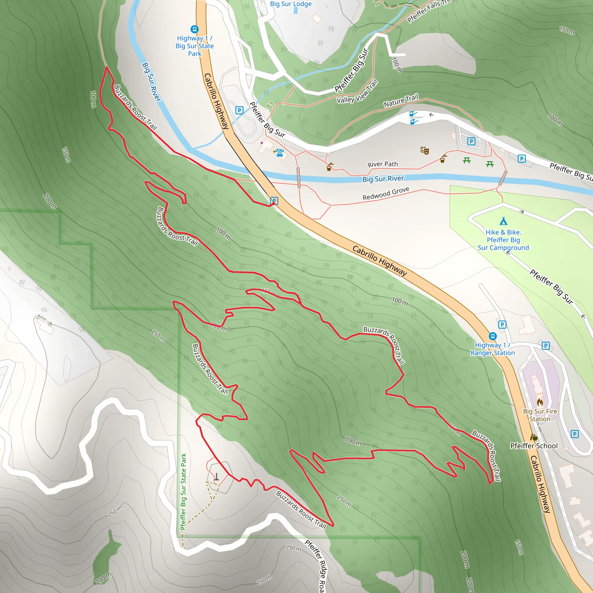 Buzzards Roost Trail mobile static map