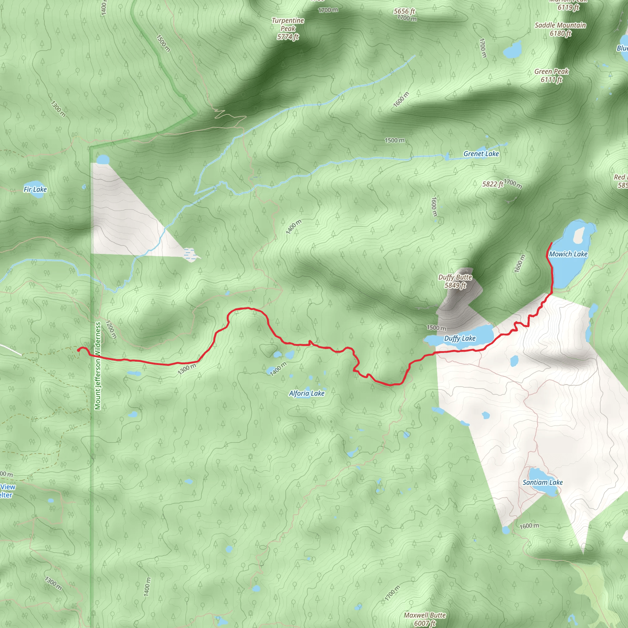 Mowich Lake and Duffy Lake Trail mobile static map