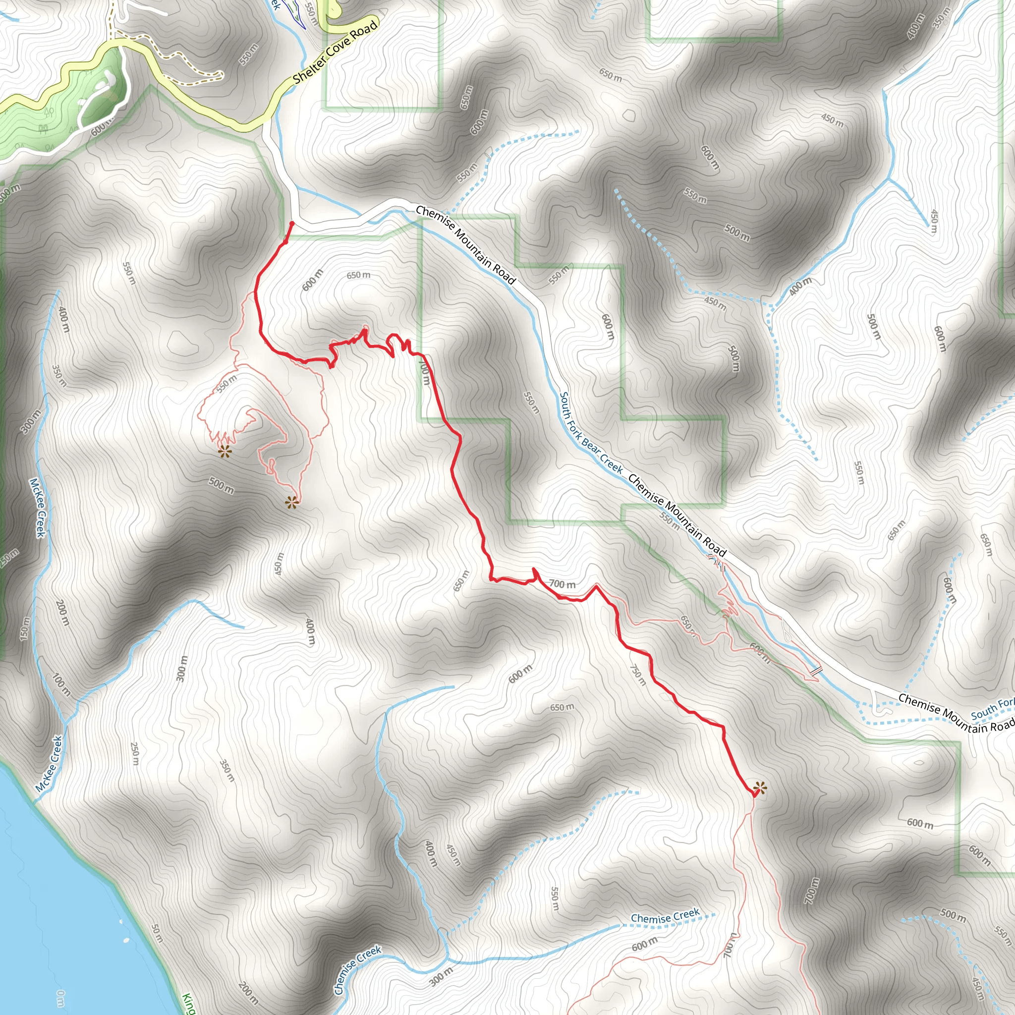Chamisal Mountain via Lost Coast Trail mobile static map