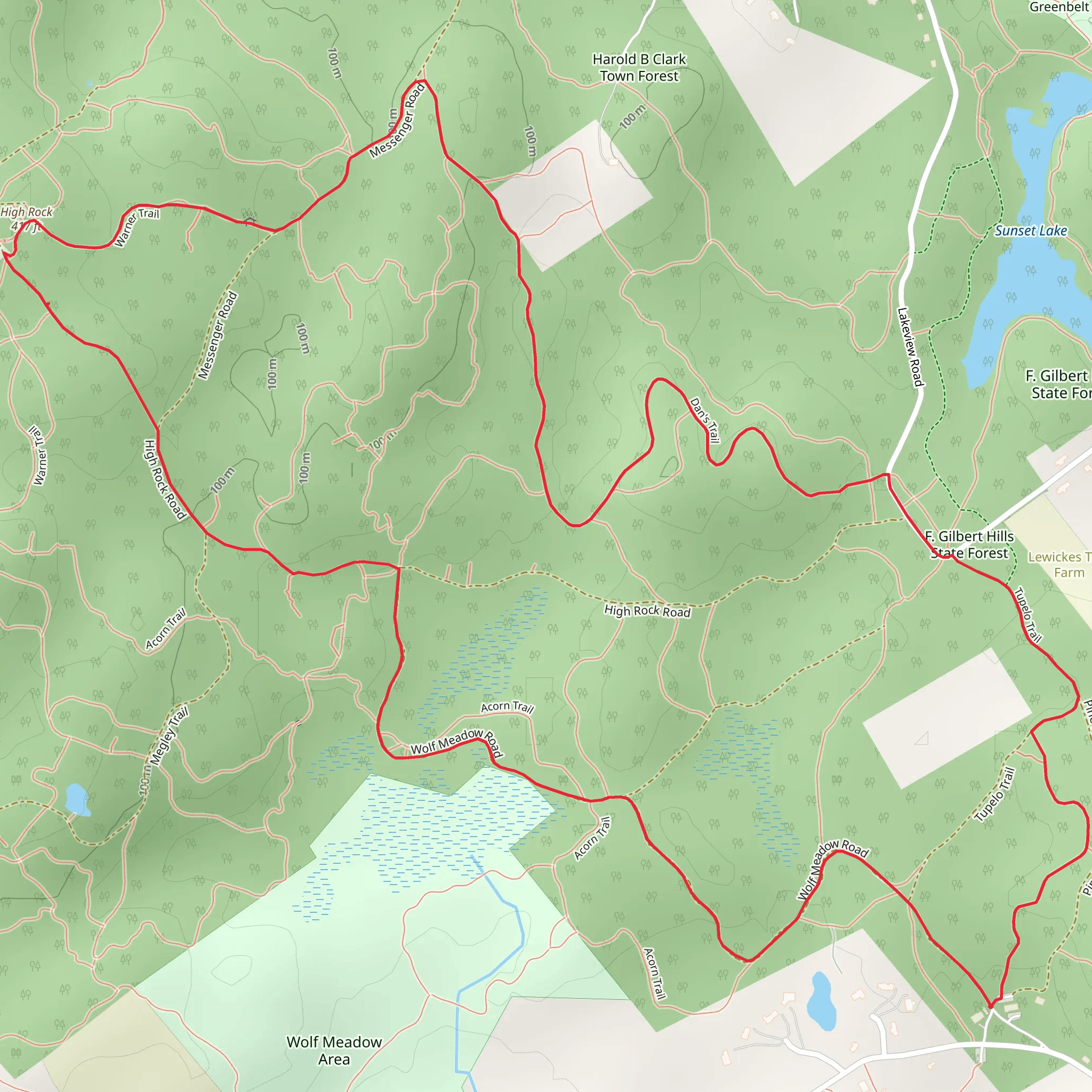 High Rock Loop - F Gilbert Hills State Forest mobile static map
