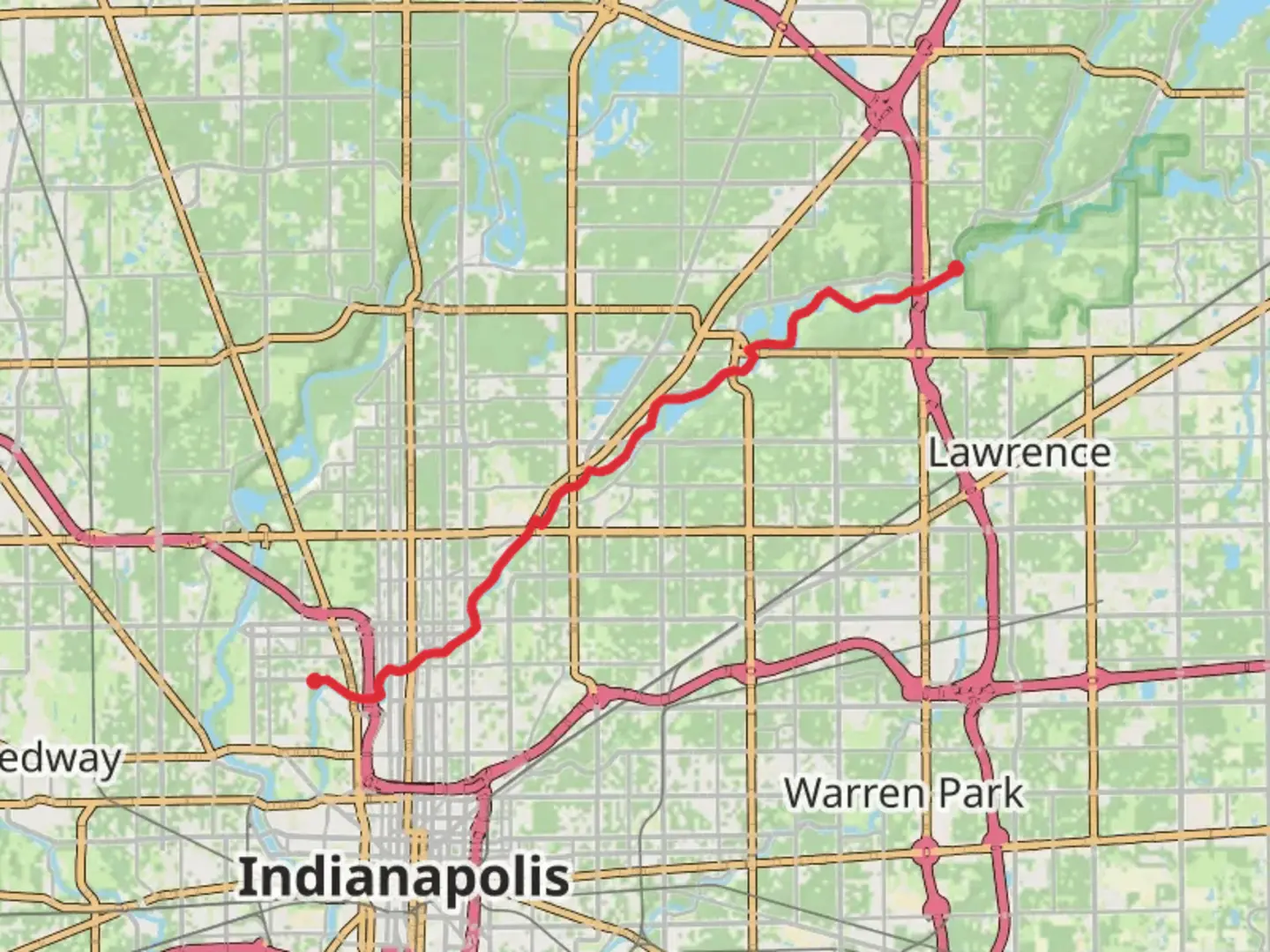 An image depicting the trail Fall Creek Parkway Trail and its surrounding area.