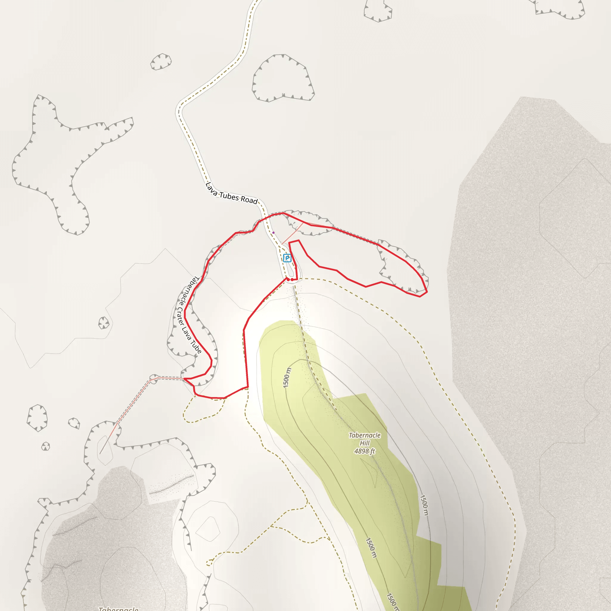 Tabernacle Crater Lava Tube Loop mobile static map