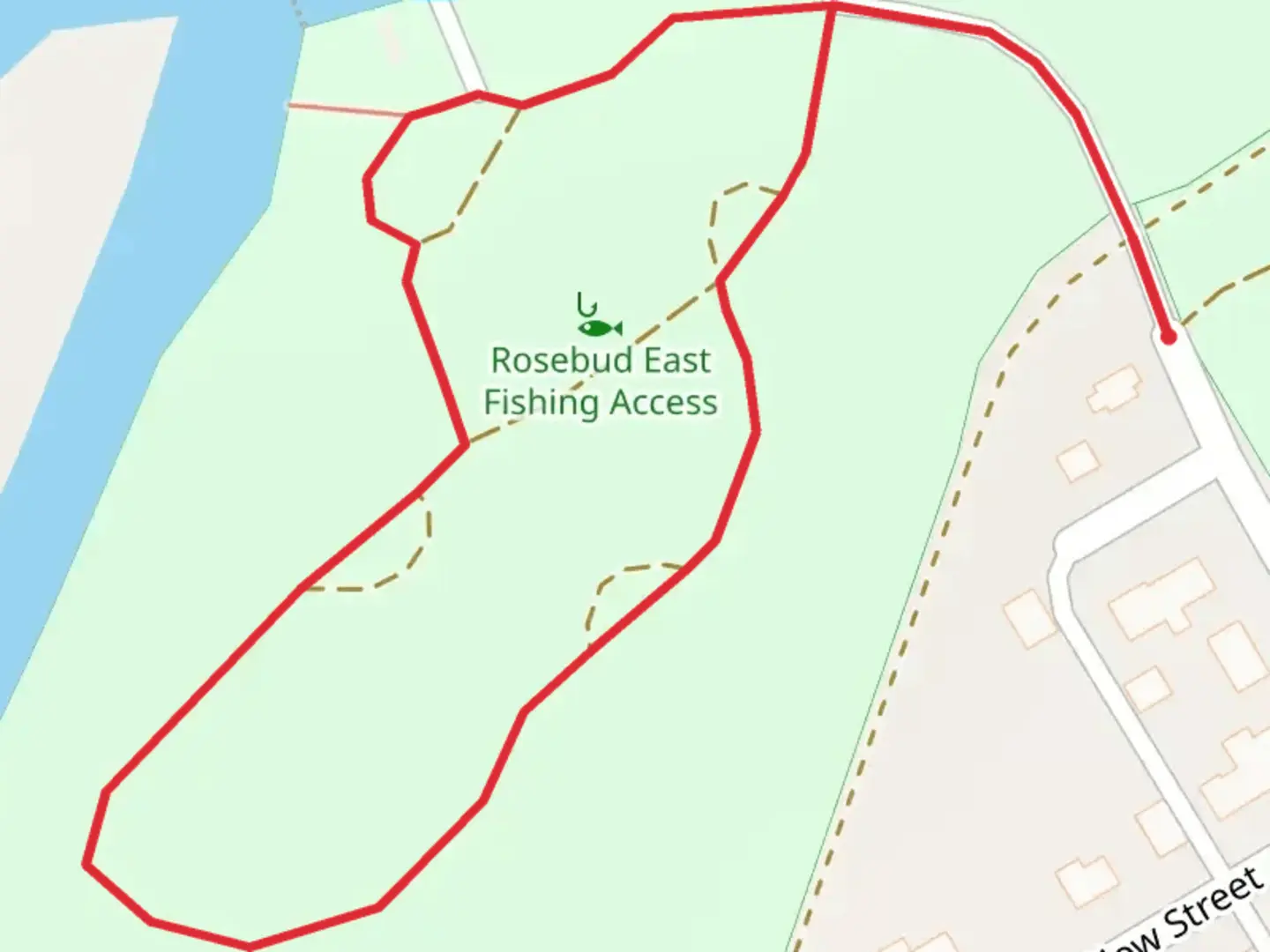 An image depicting the trail East Rosebud State Park Loop and its surrounding area.