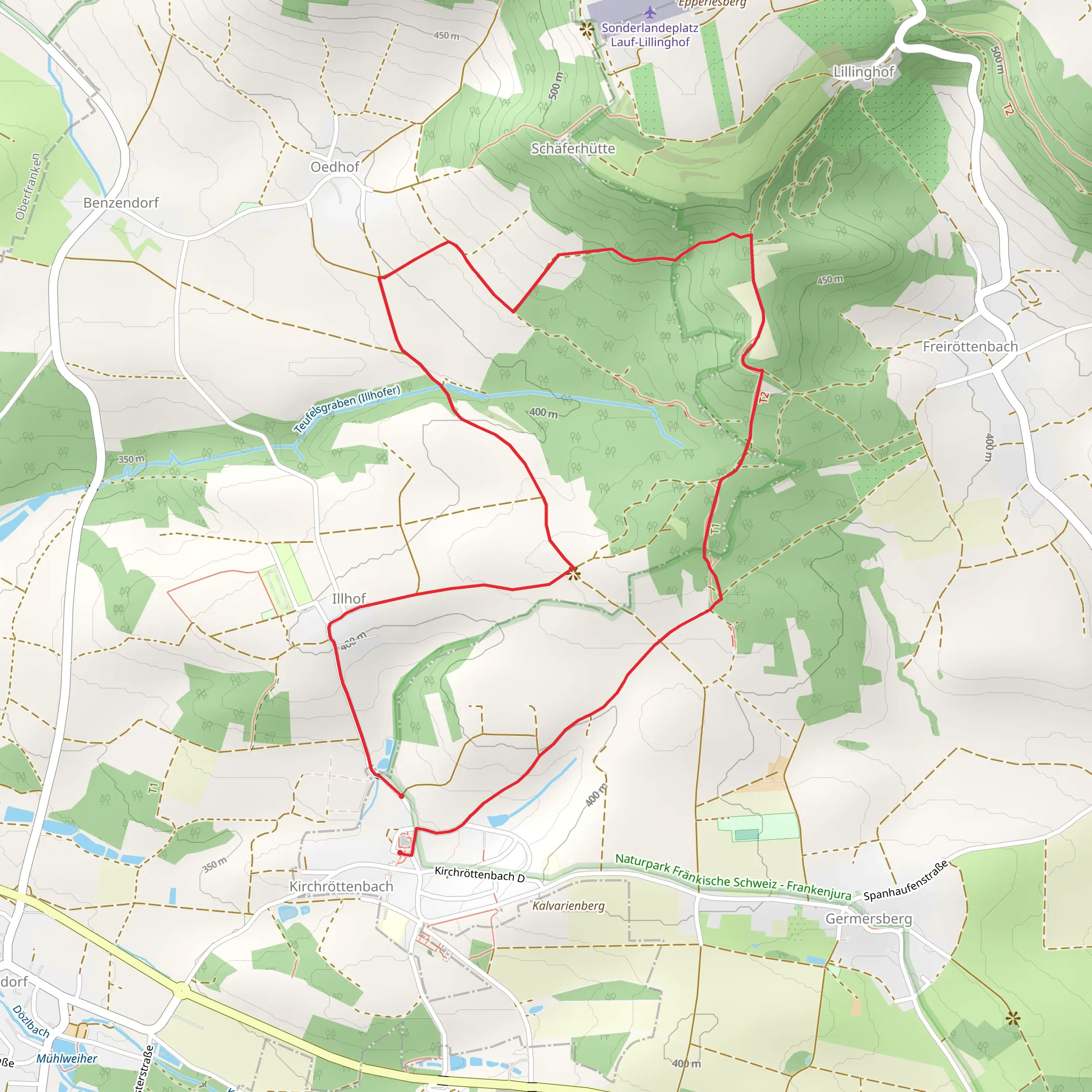 Rundweg Ebach Lillinghof and Blaupunkt Loop mobile static map