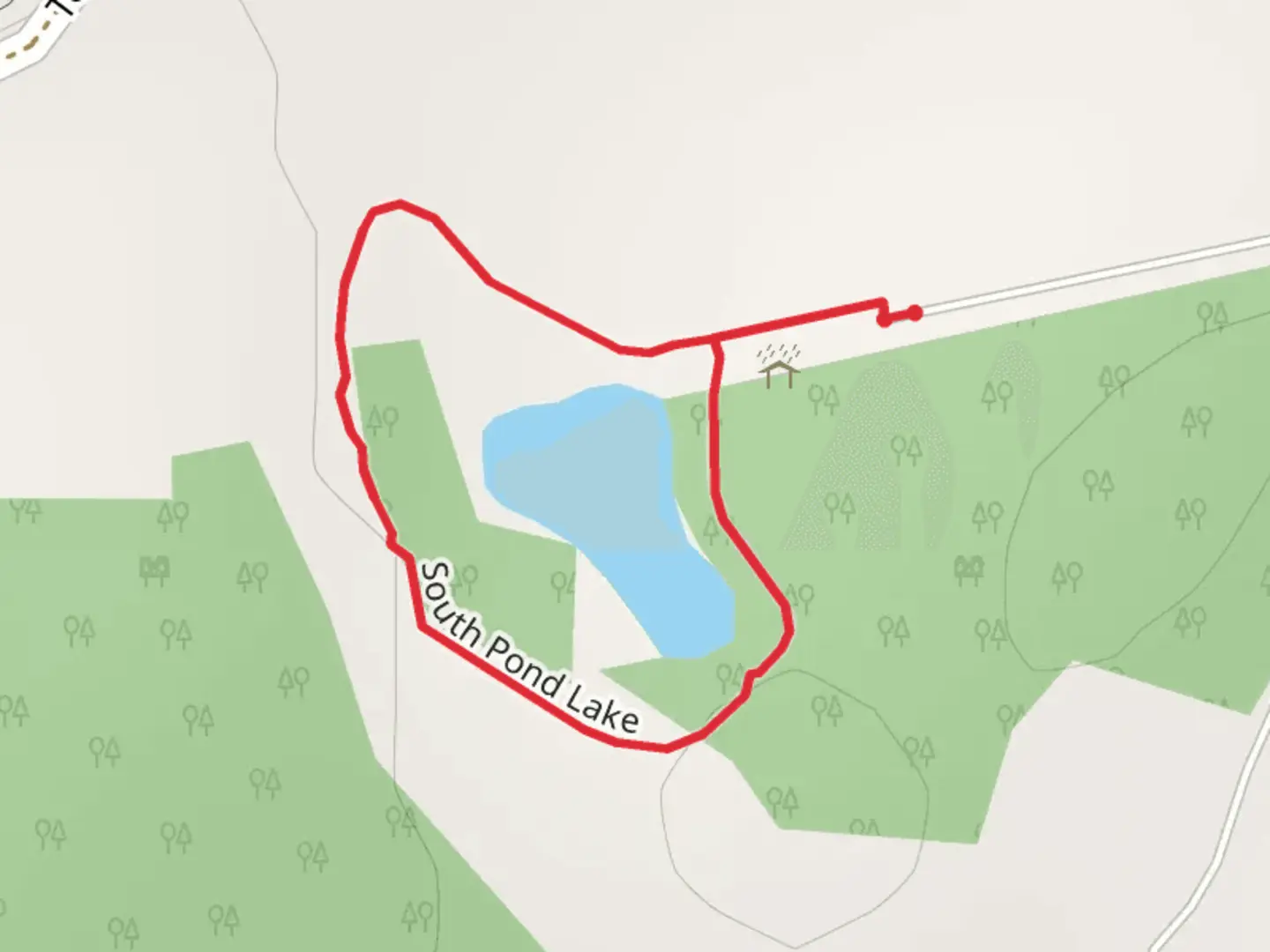 An image depicting the trail South Pond Lake Loop and its surrounding area.