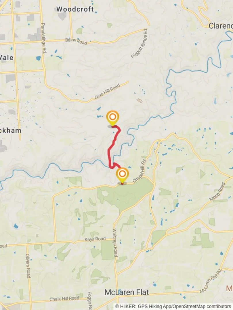 An image depicting the trail Gorge Link Track - Onkaparinga River and its surrounding area.