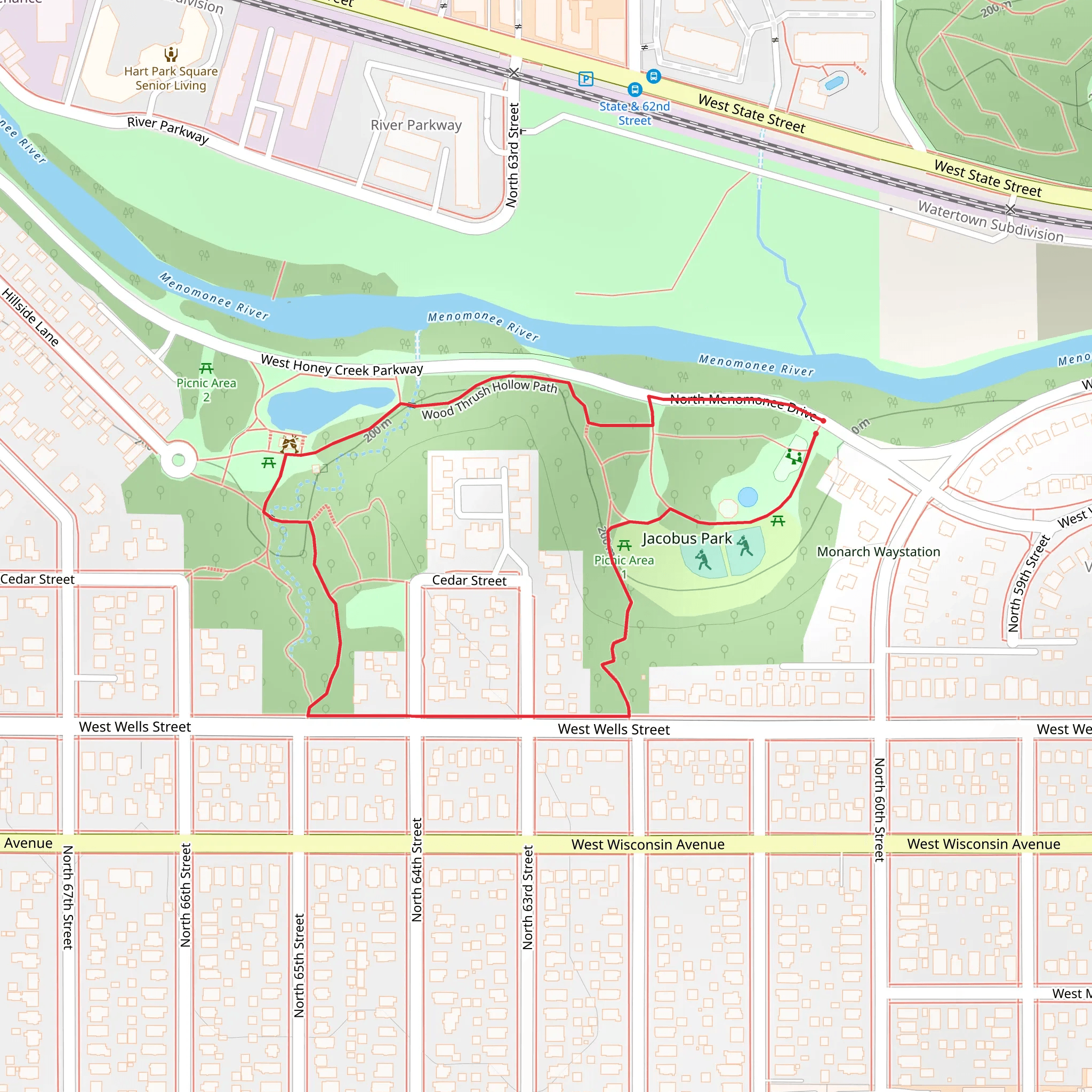 Wood Thrush Hollow Path Loop mobile static map