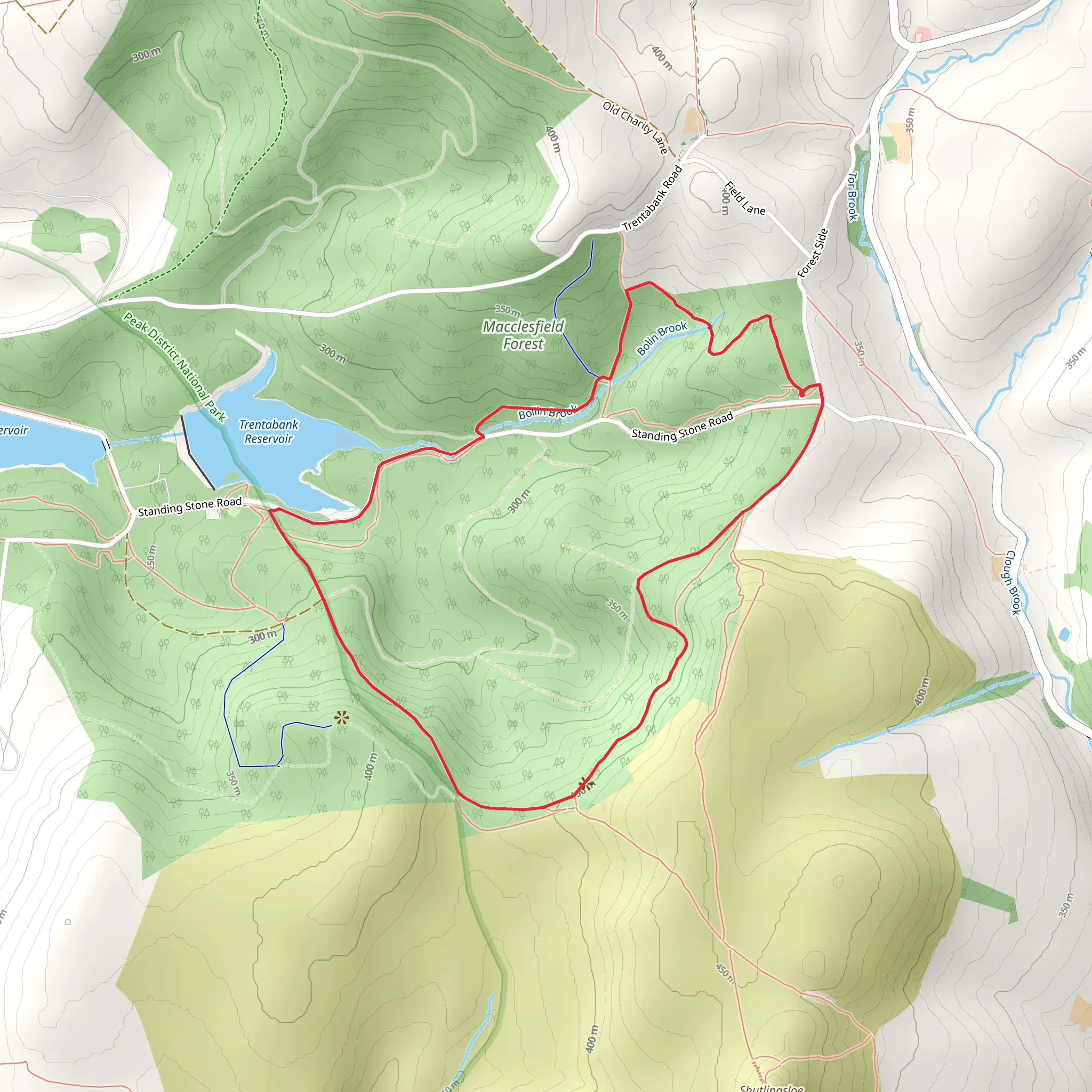 Macclesfield Forest and Trentabank Reservoir Loop mobile static map