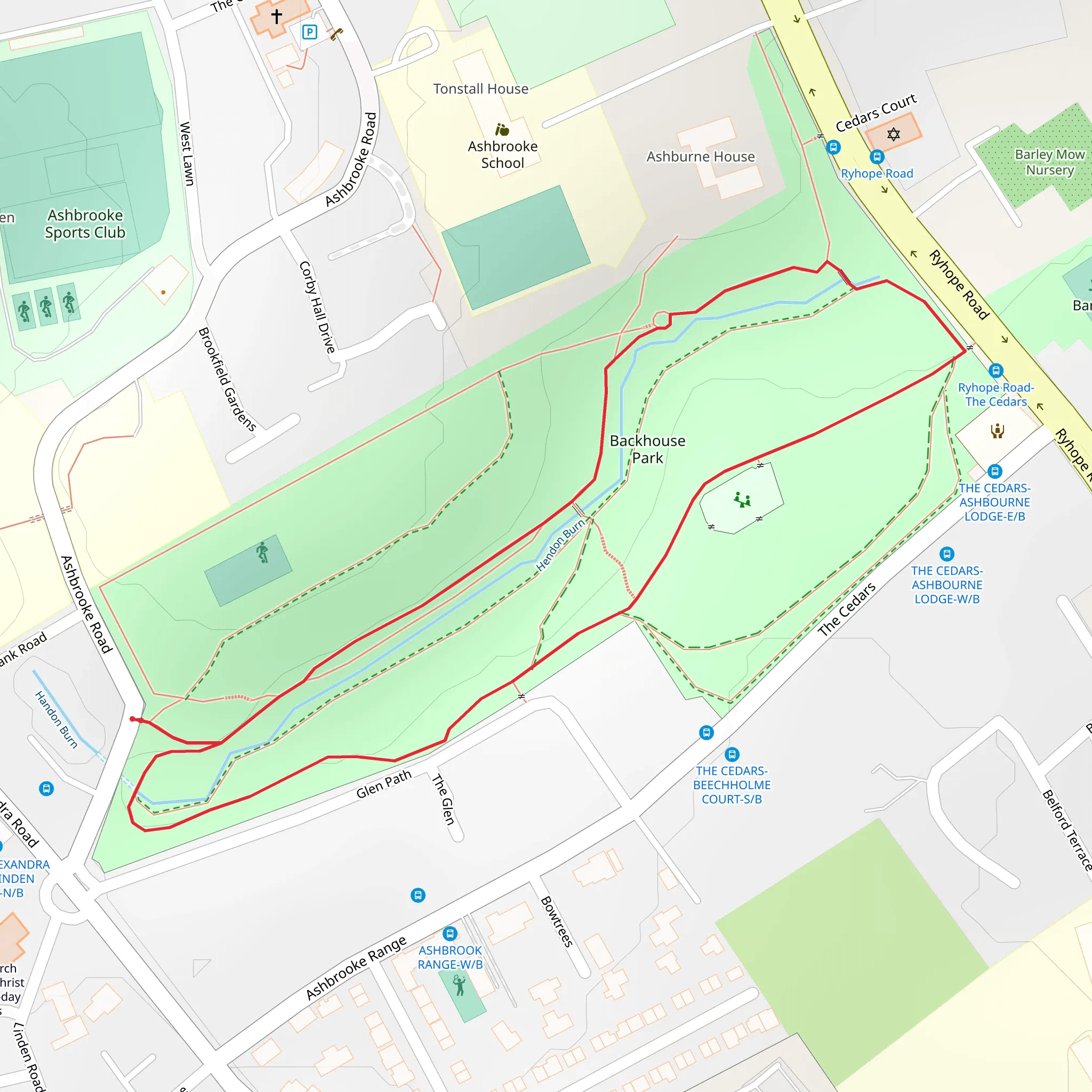 Backhouse Park Loop mobile static map