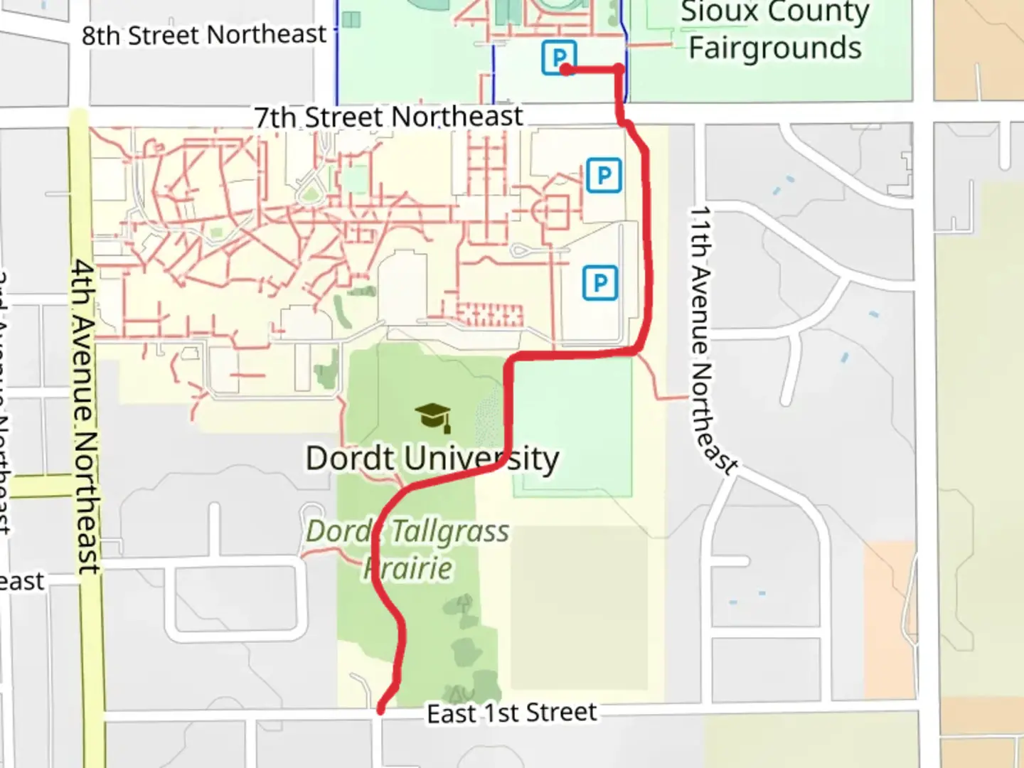 An image depicting the trail Dordt Tallgrass Prairie Walk and its surrounding area.