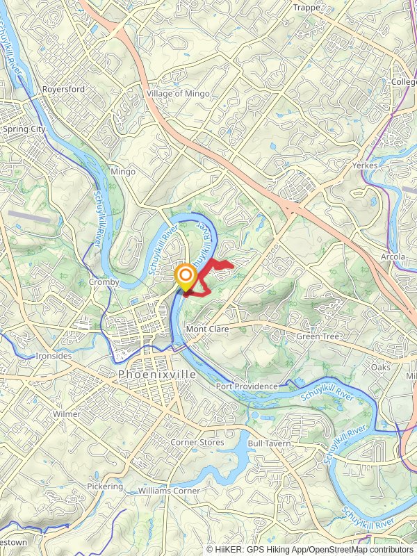 Phoenix Iron Canal via Schuylkill East Trail mobile static map