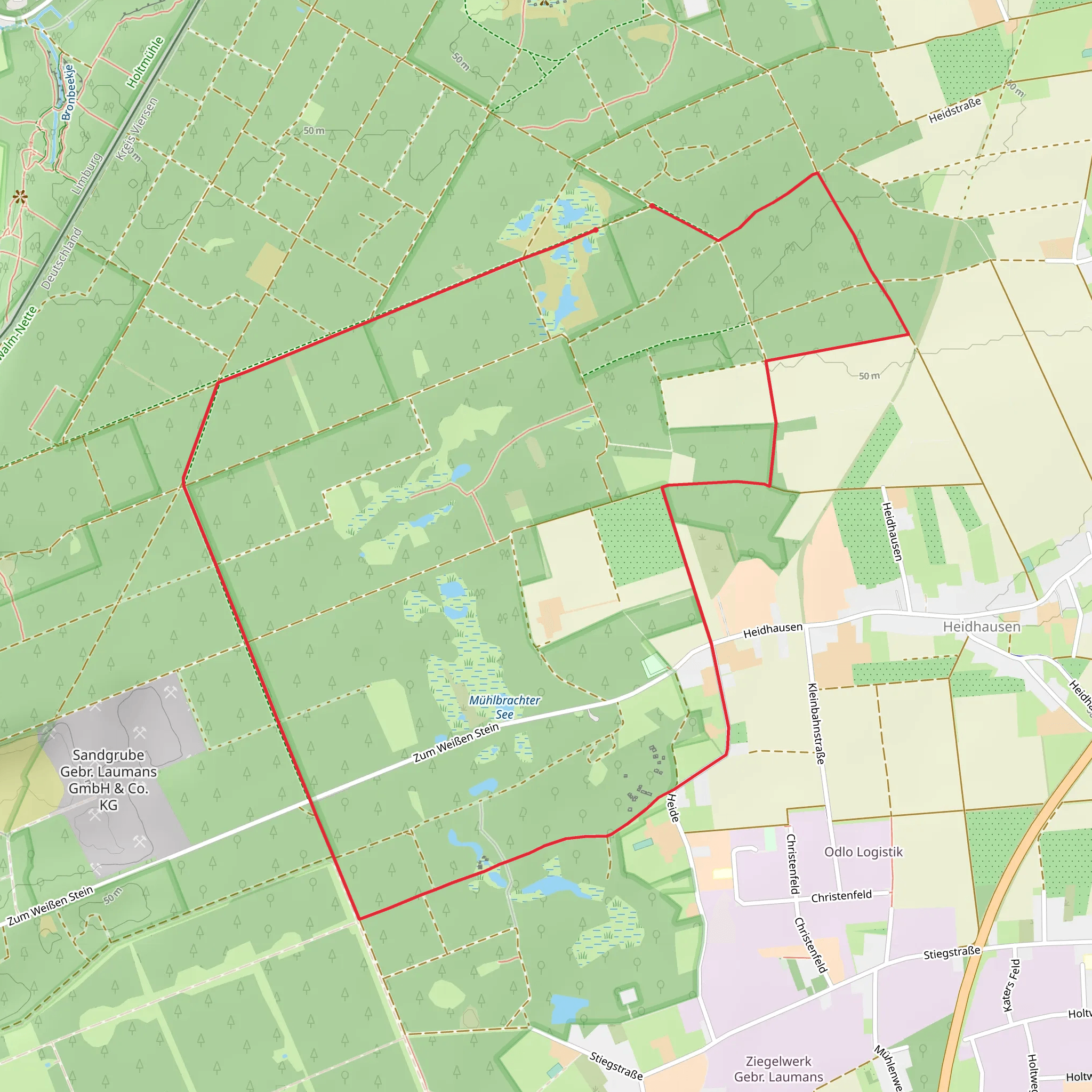 Rundweg A7 Vennweg mobile static map