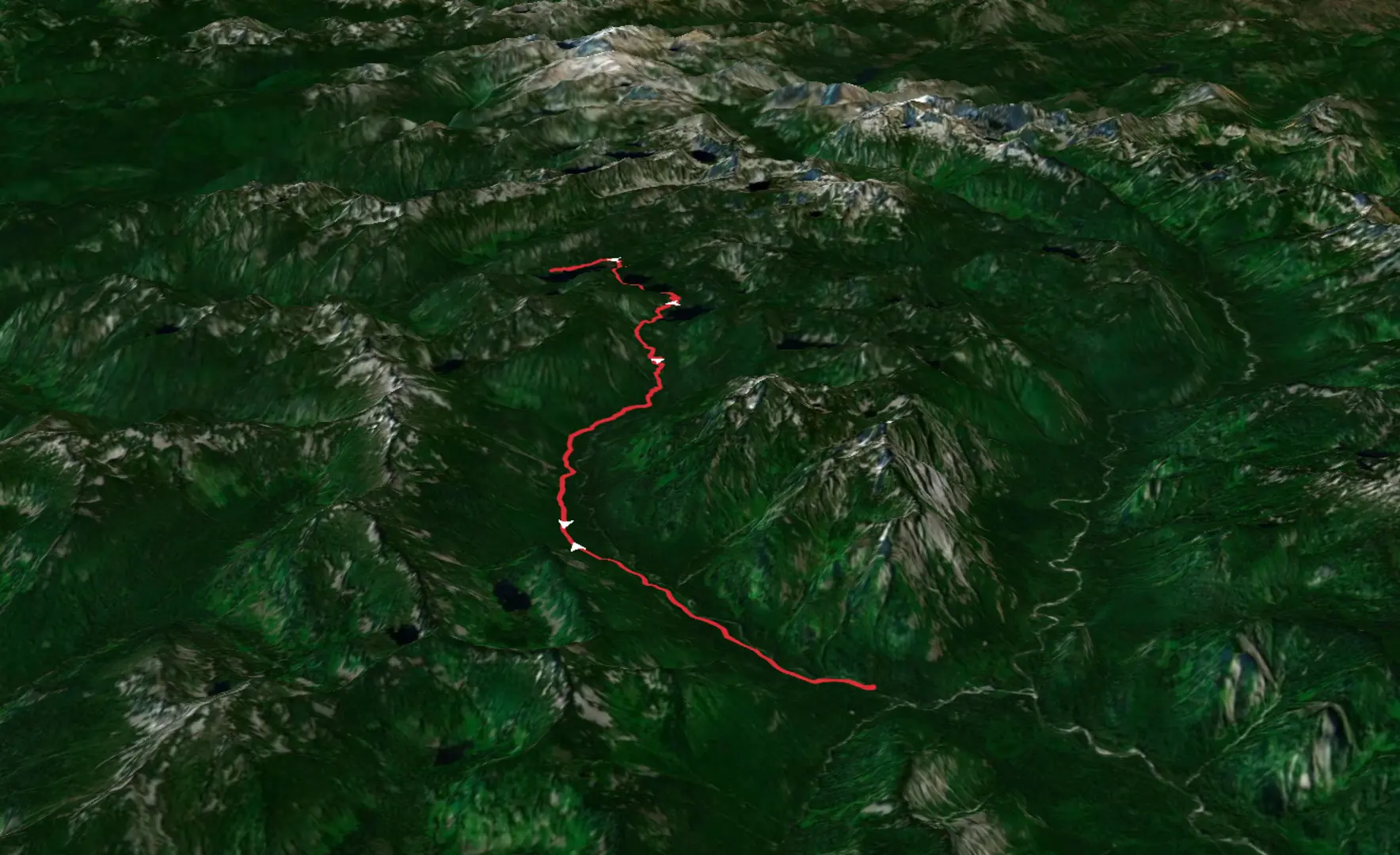 An image depicting the trail Lake Dorothy via Snoqualmie Lake Trail and its surrounding area.
