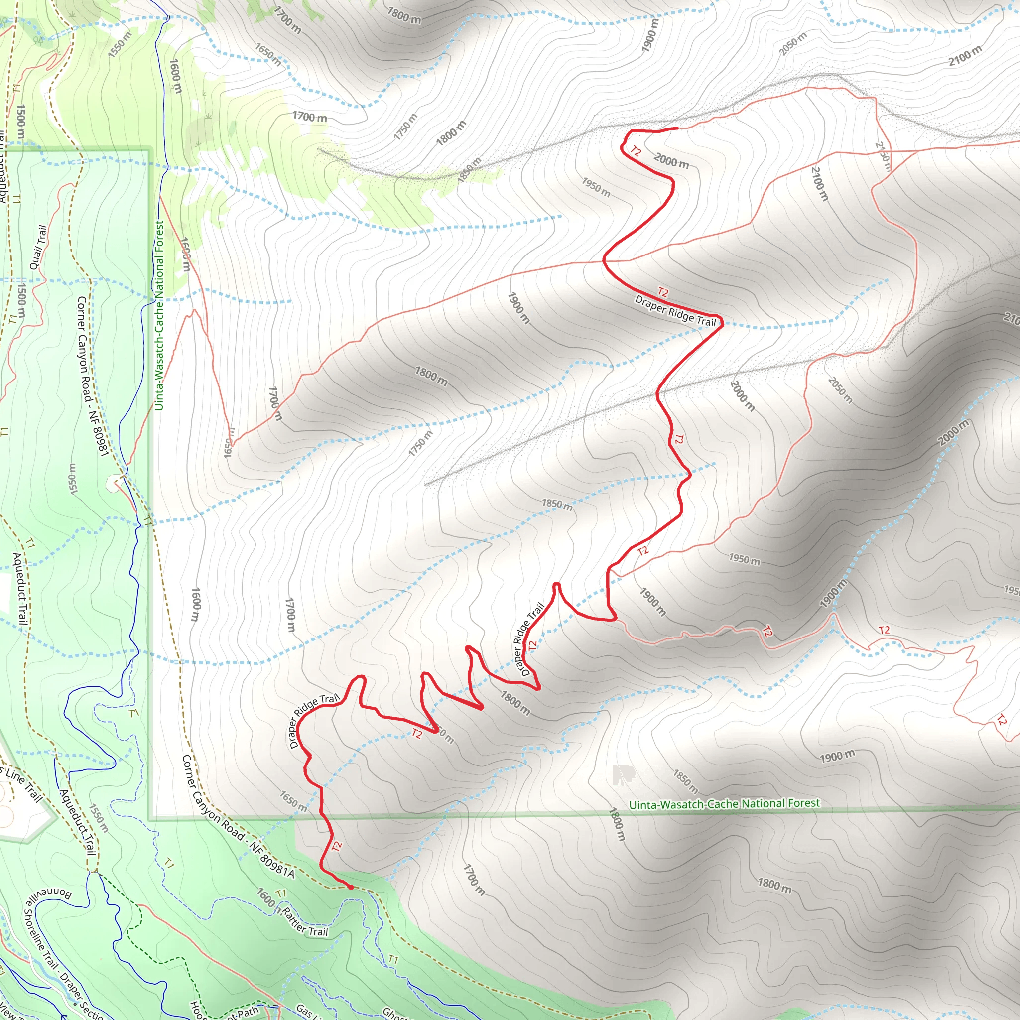 Draper Ridge Trail mobile static map