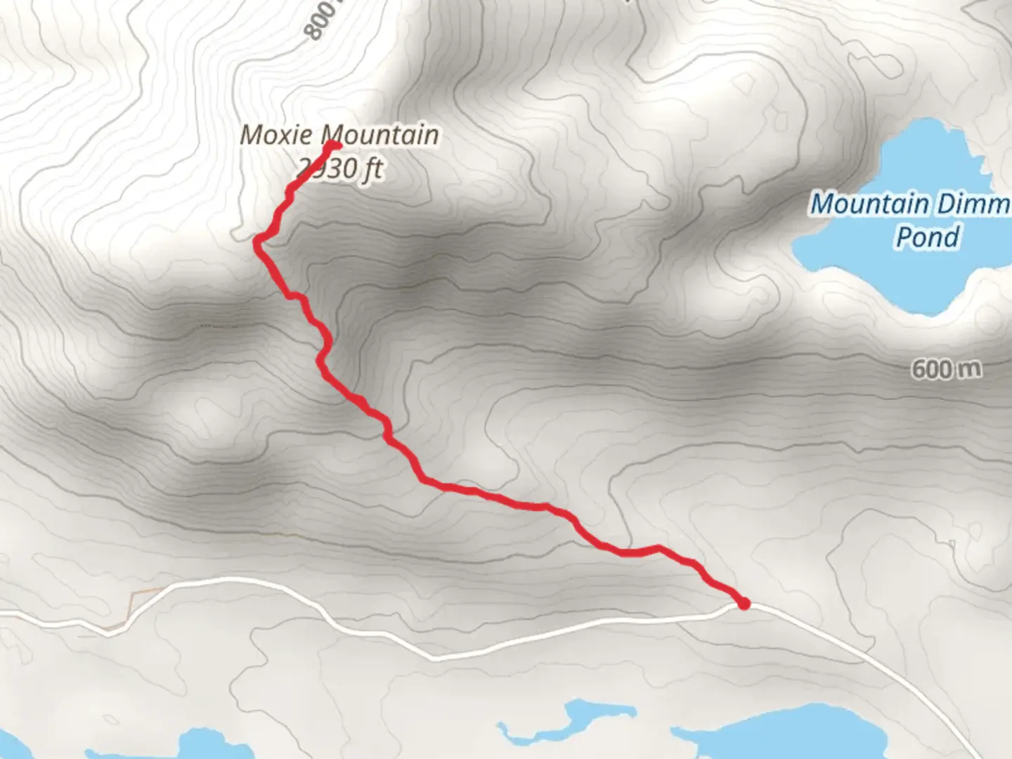 An image depicting the trail Moxie Mountain Trail South and its surrounding area.