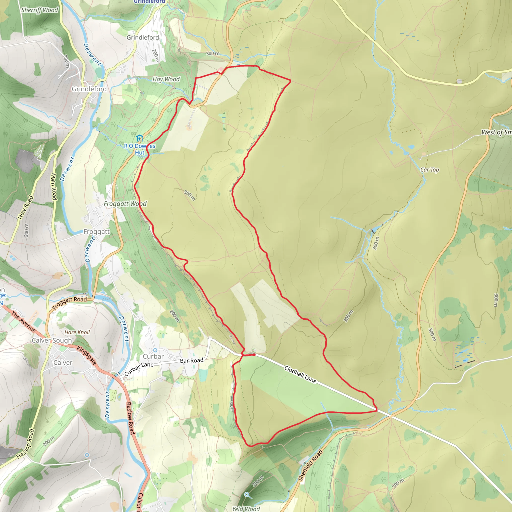 Baslow edge white edge mobile static map