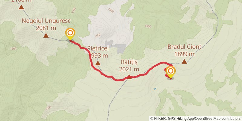 Trans Carpathian Hike stage 72 Map