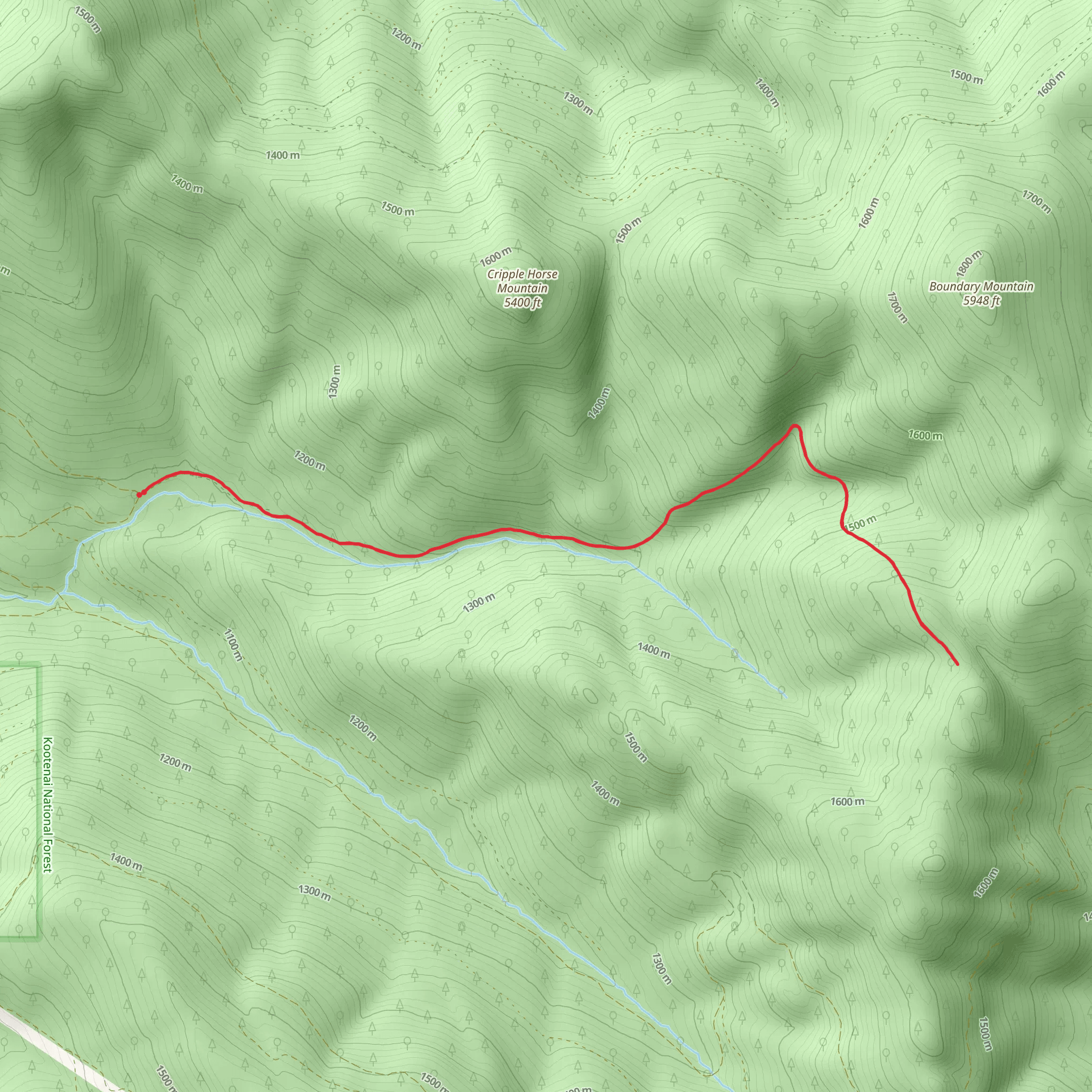 North Fork Canyon Creek Trail mobile static map