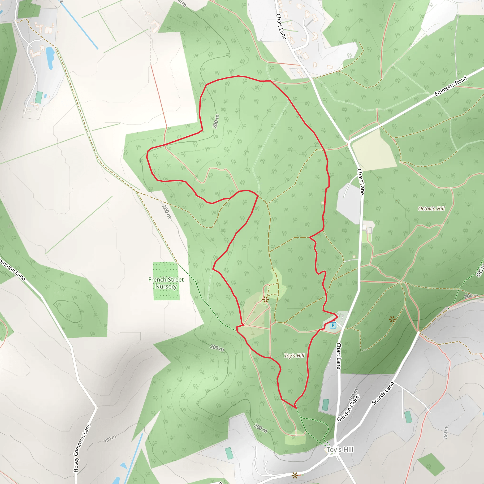 Toy's Hill Loop mobile static map