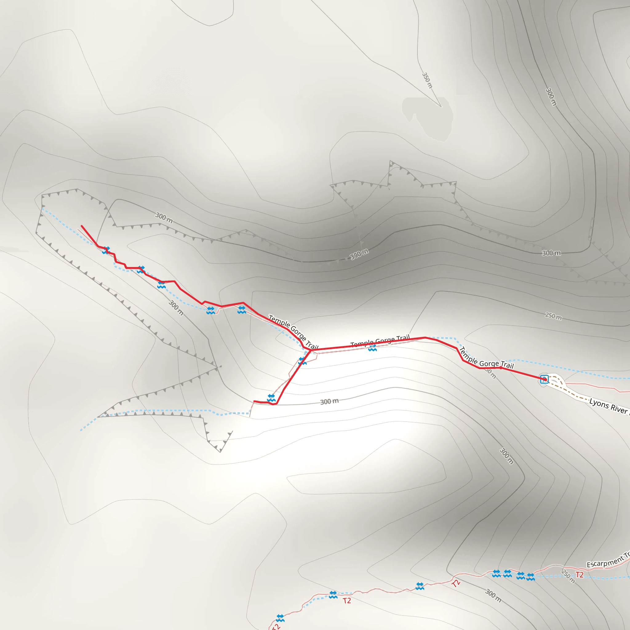 Temple Gorge Trail mobile static map