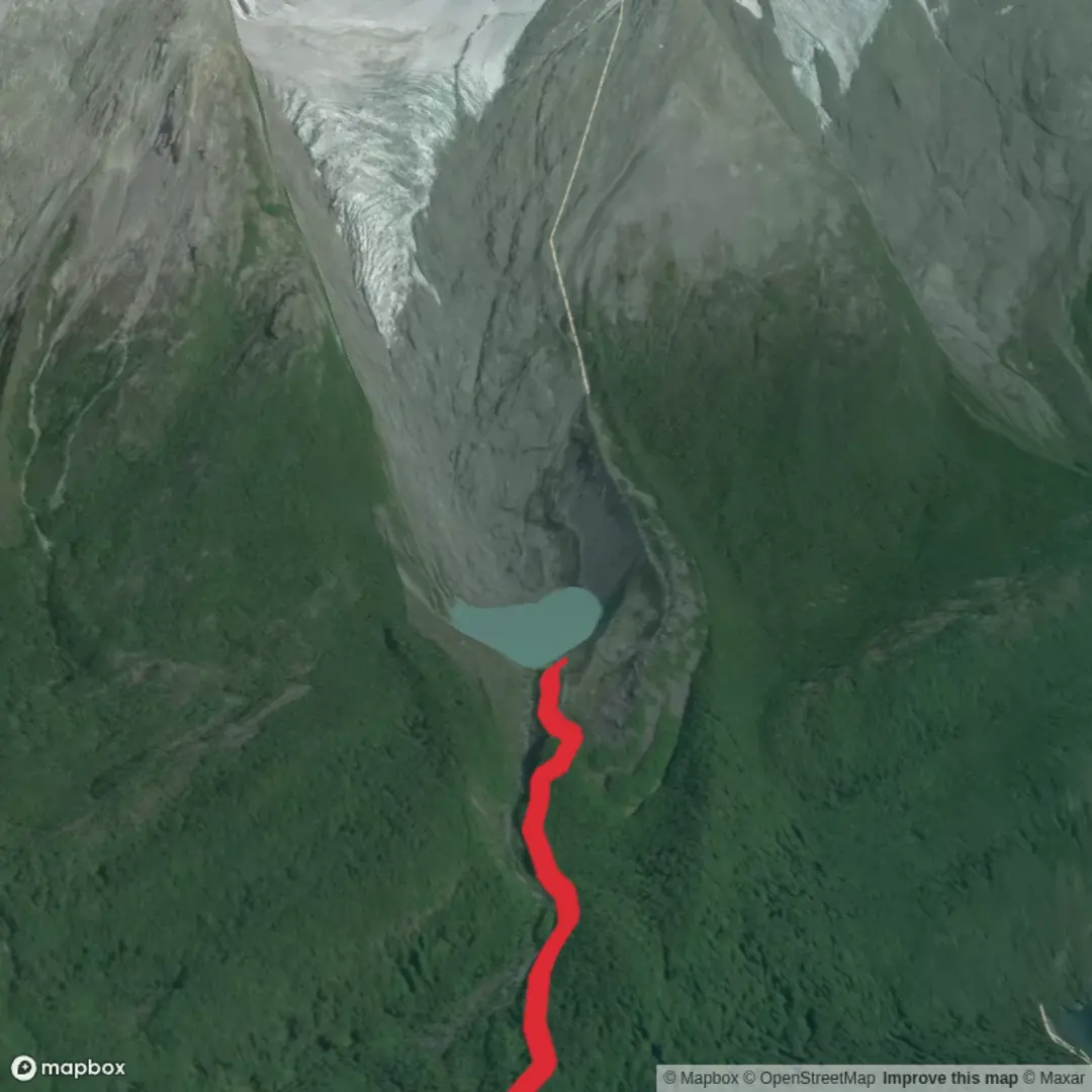 An image depicting the trail Lago del Desierto - Glaciar Huemul and its surrounding area.