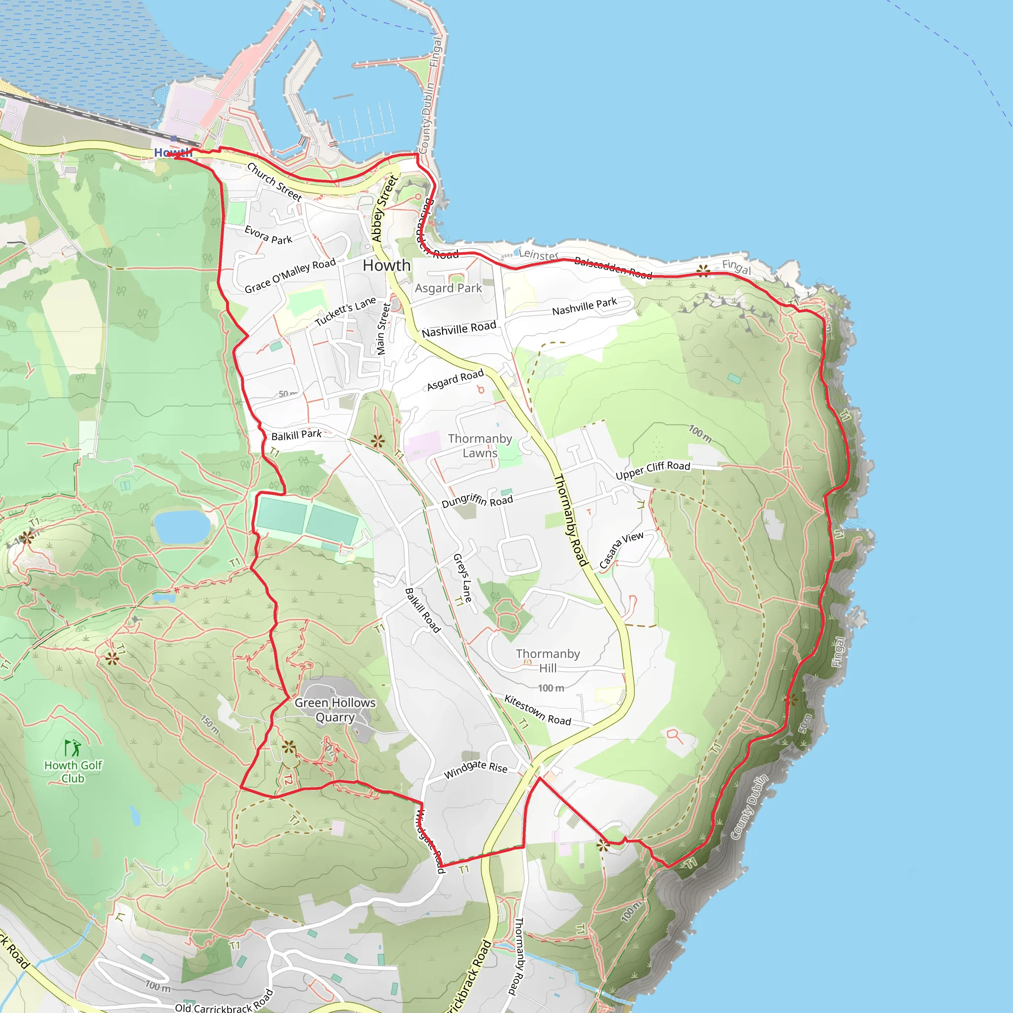 Howth - Black Linn Loop mobile static map