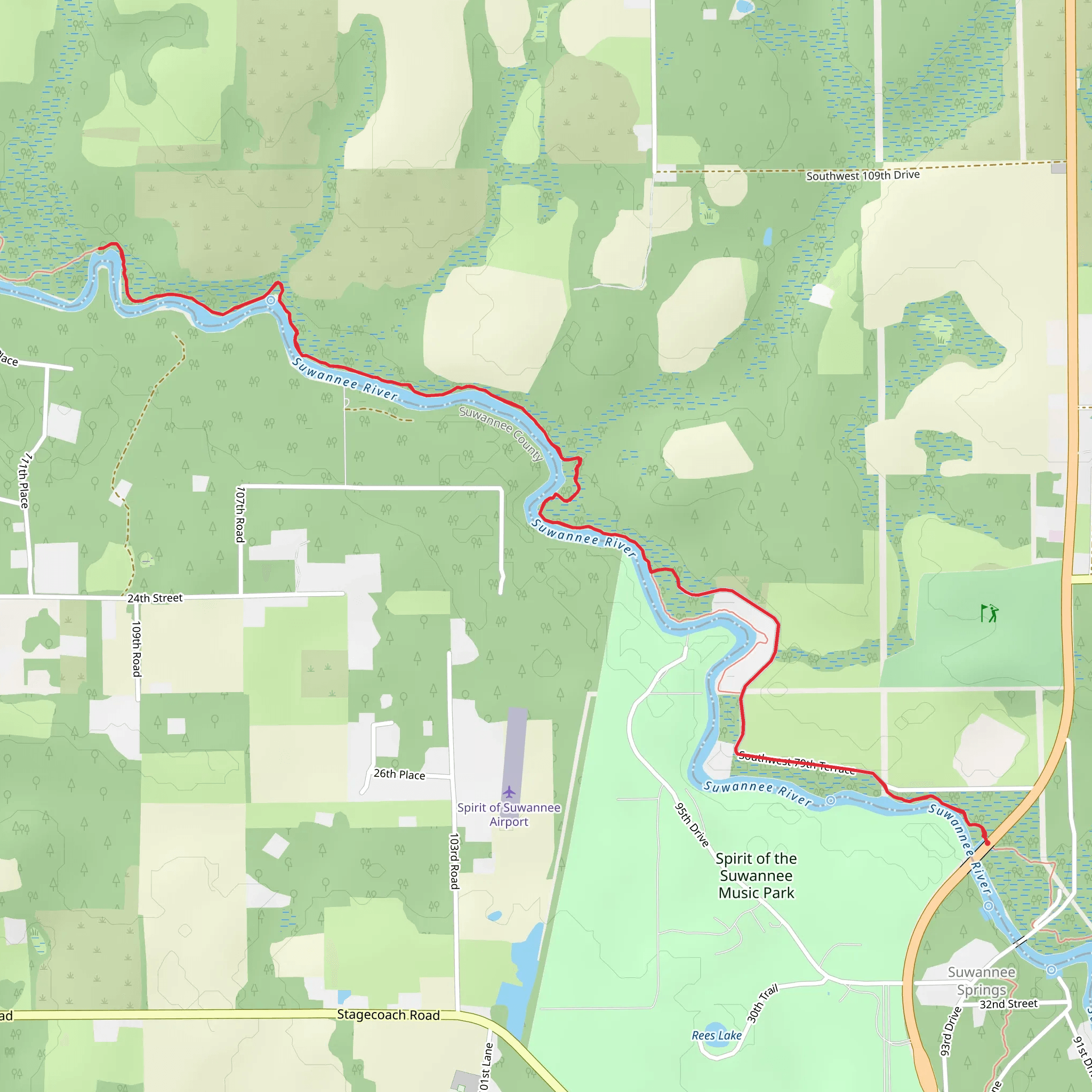 Suwannee Trail mobile static map