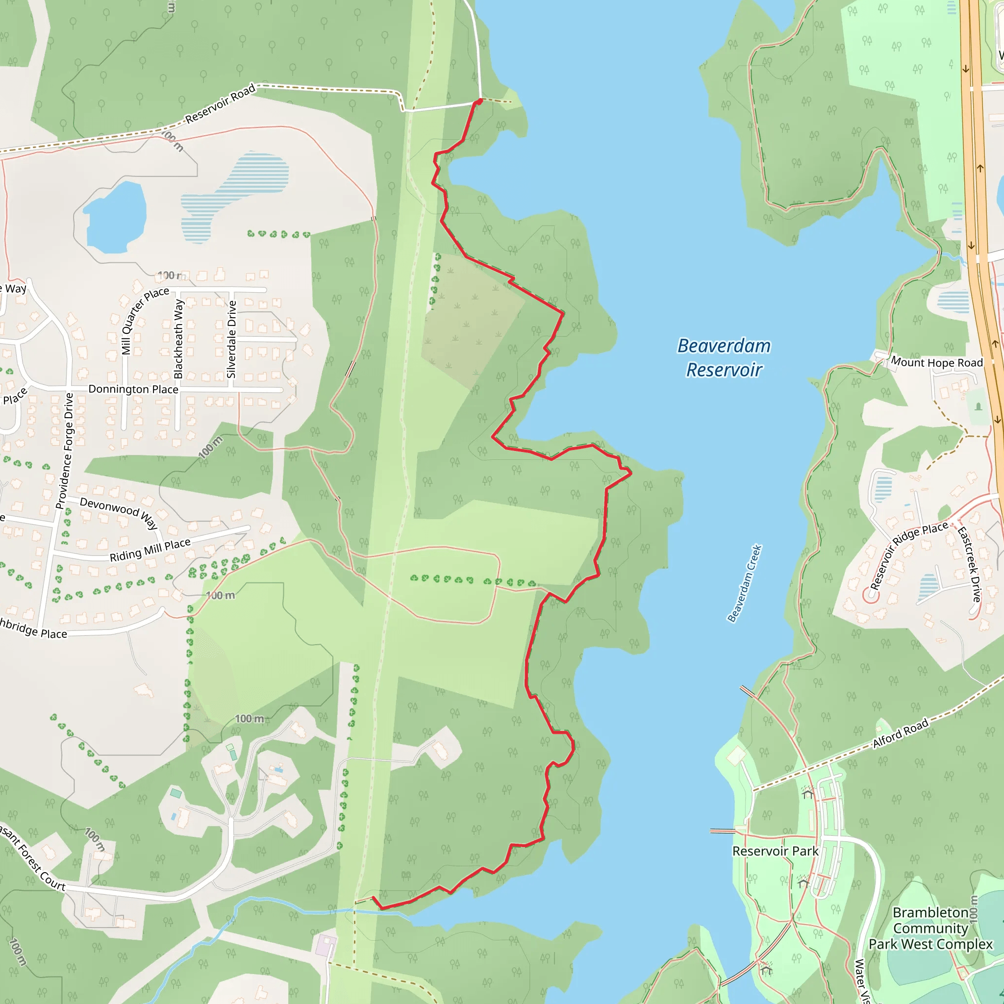 Beaverdam Reservoir and Creek Walk mobile static map