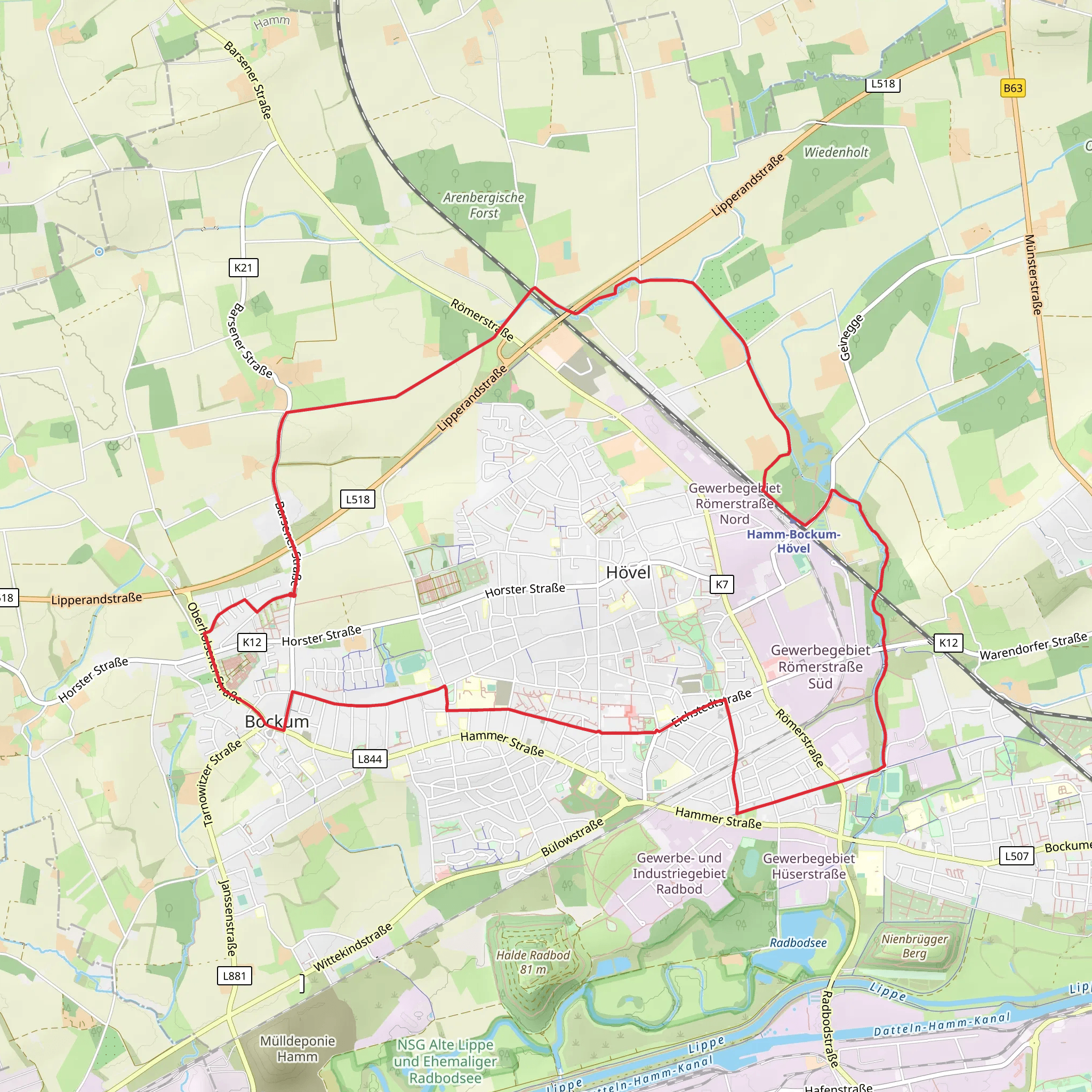 Bockum-Hövel Rundweg mobile static map