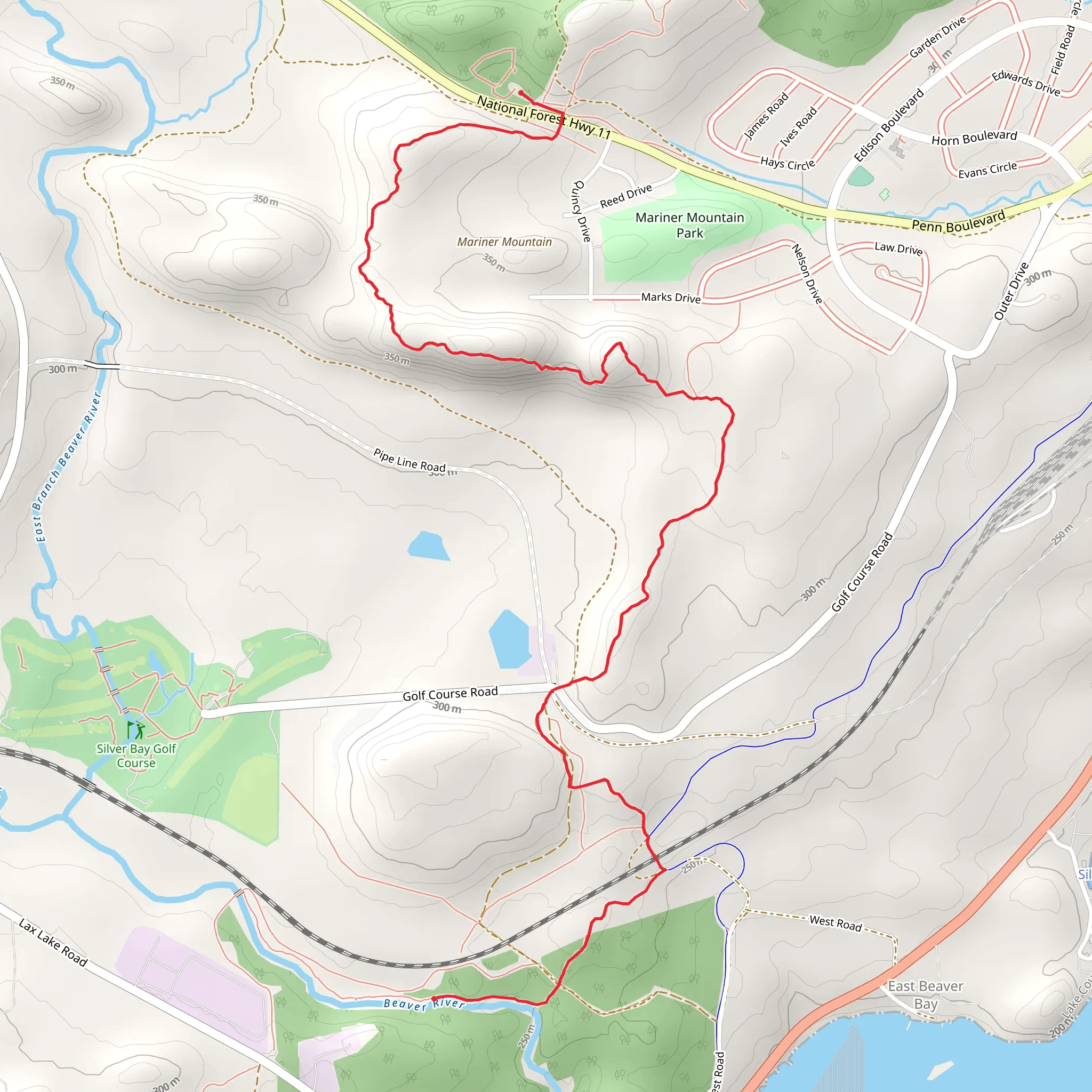 South Beaver River via Superior Hiking Trail and NCT mobile static map